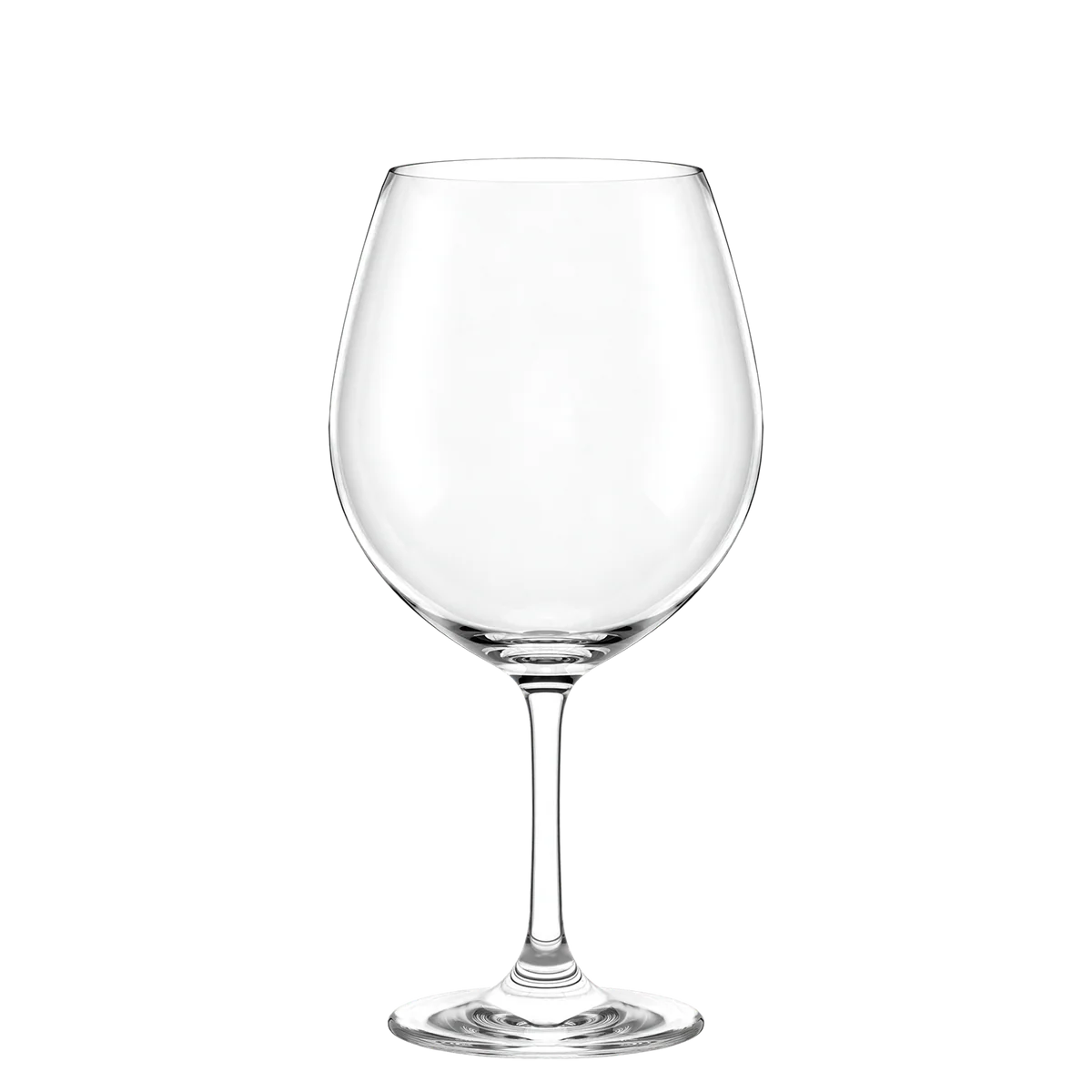 Copa Burgundy de gran formato de la colección Classic de Stölzle Lausitz, mostrando su amplio cáliz tipo balón en cristal transparente de 770 ml.