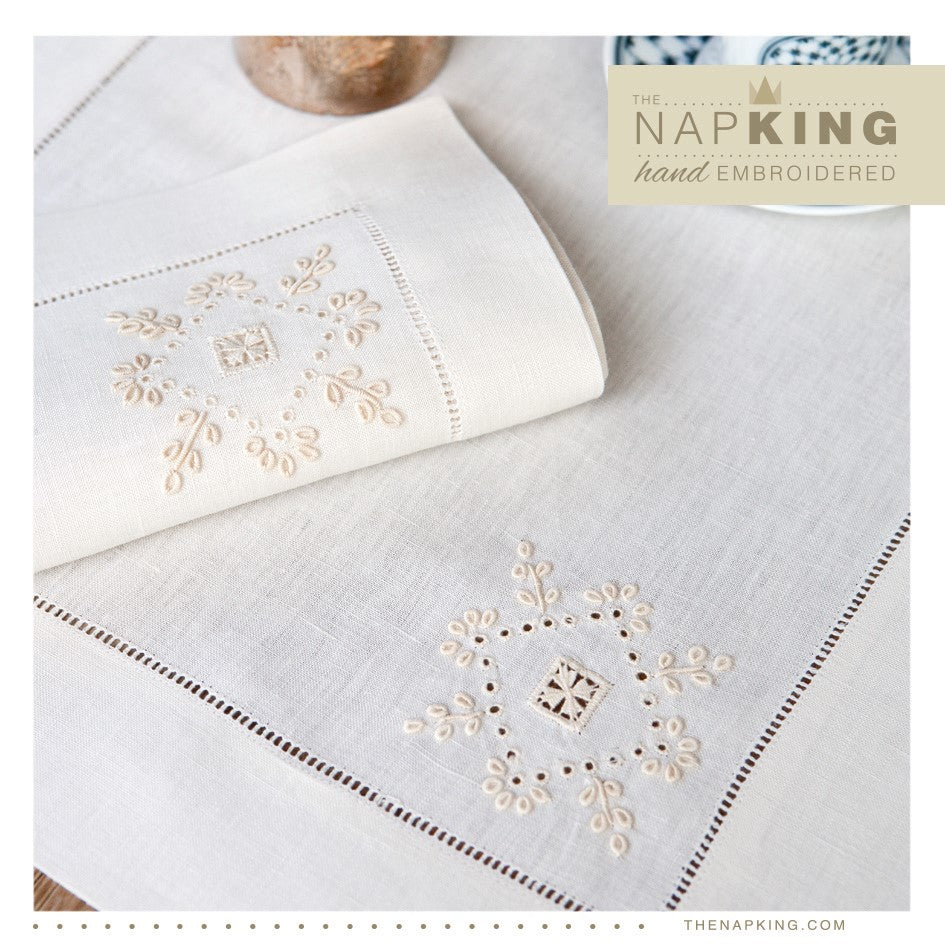 SET DE 6 SERVILLETAS MARFIL 50X50