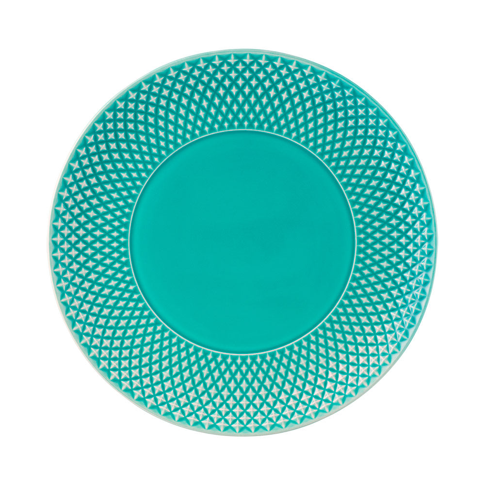 Eleva el nivel de tu mesa con el Plato de Presentación (Charger Plate) Bicos Mint Green de Bordallo Pinheiro.