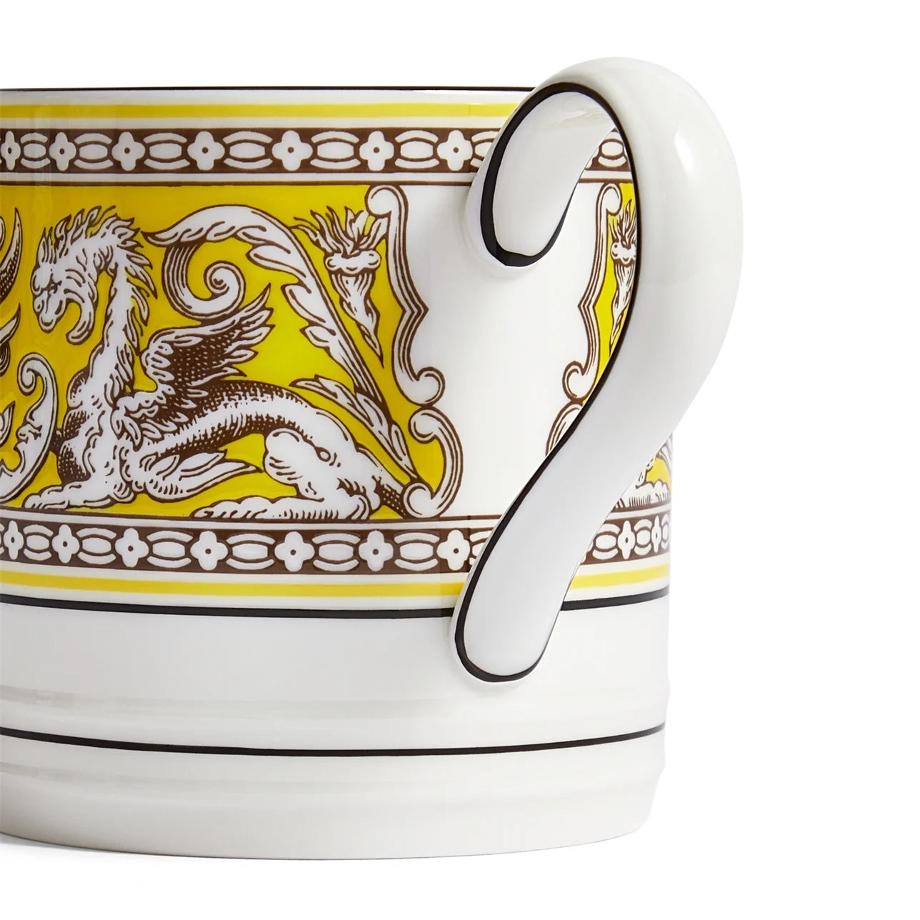 Mug Florentine Citron de porcelana inglesa, vista frontal