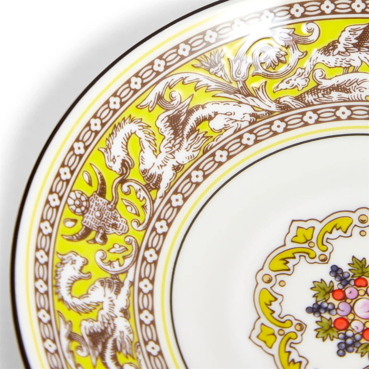 Juego de té Florentine Citron de porcelana fina inglesa.