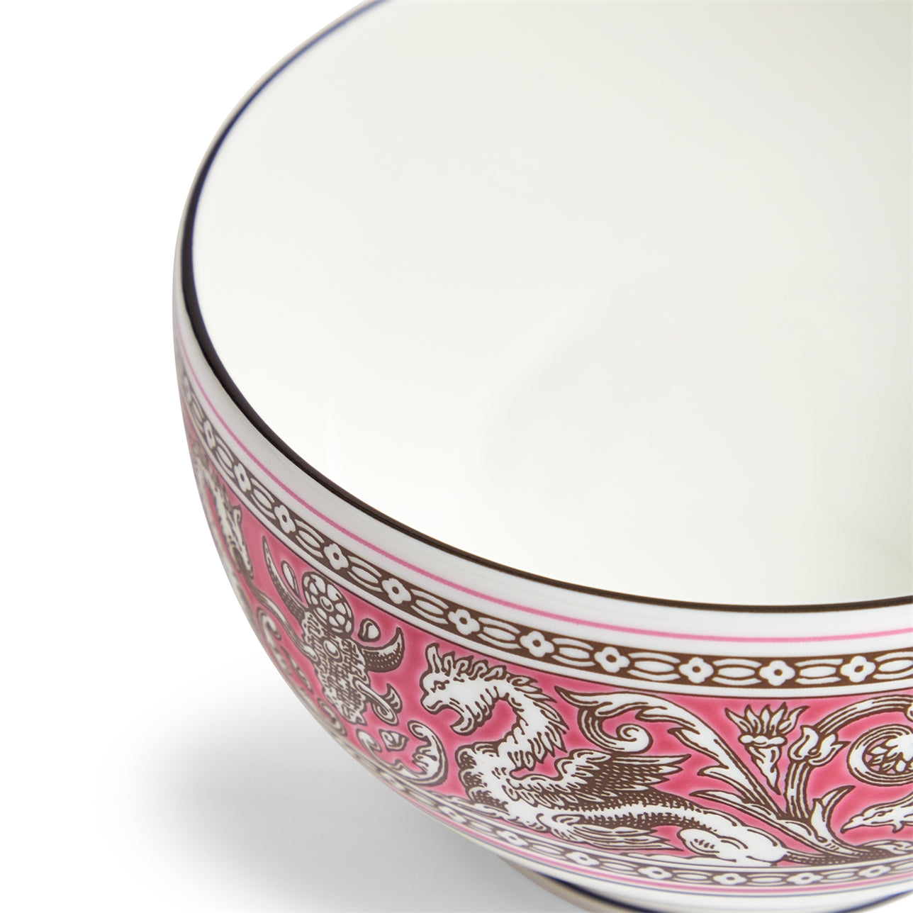 Patrón florentino fucsia vibrante en bowl de arroz