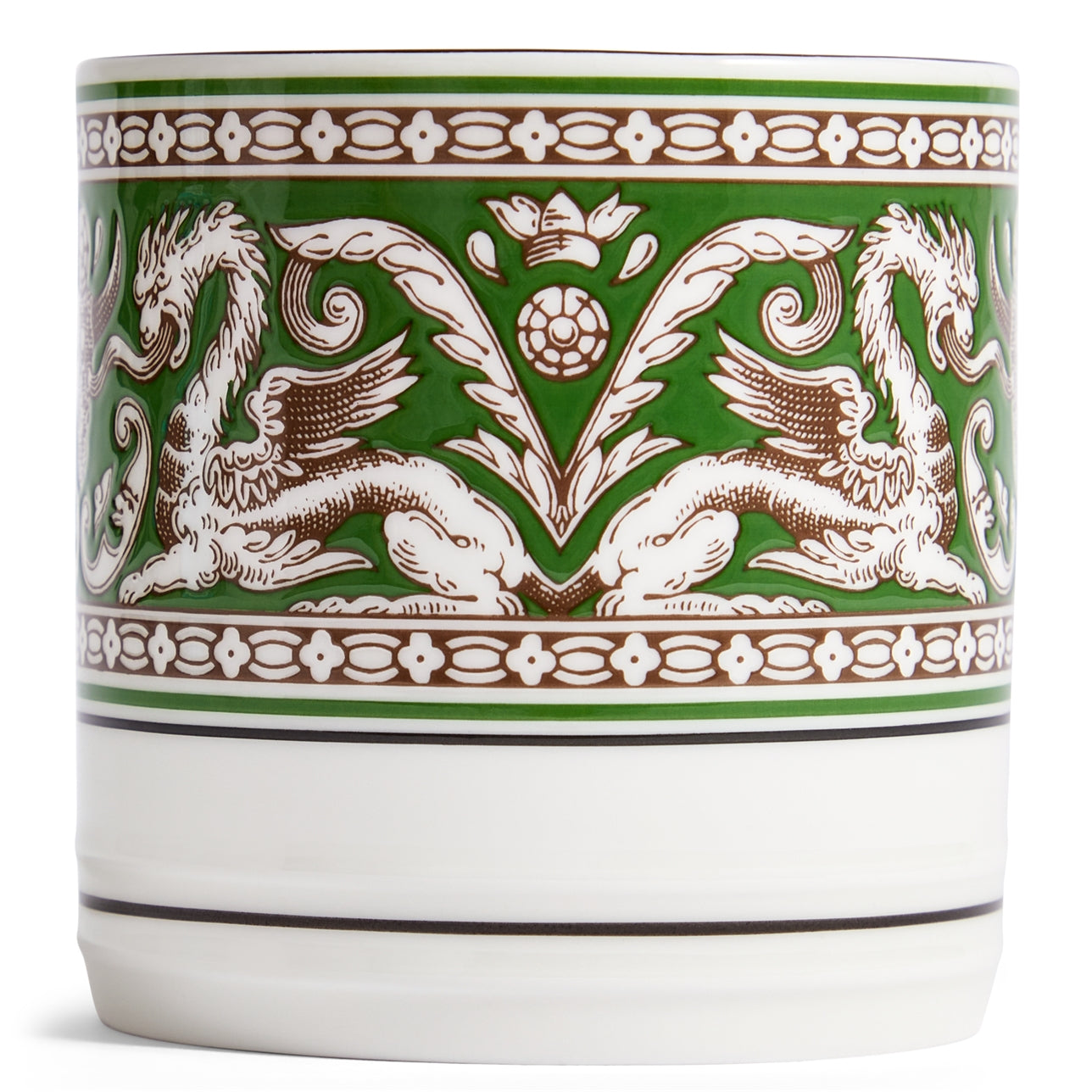 Mug Florentine Verde de porcelana fina Wedgwood con estampado clásico.