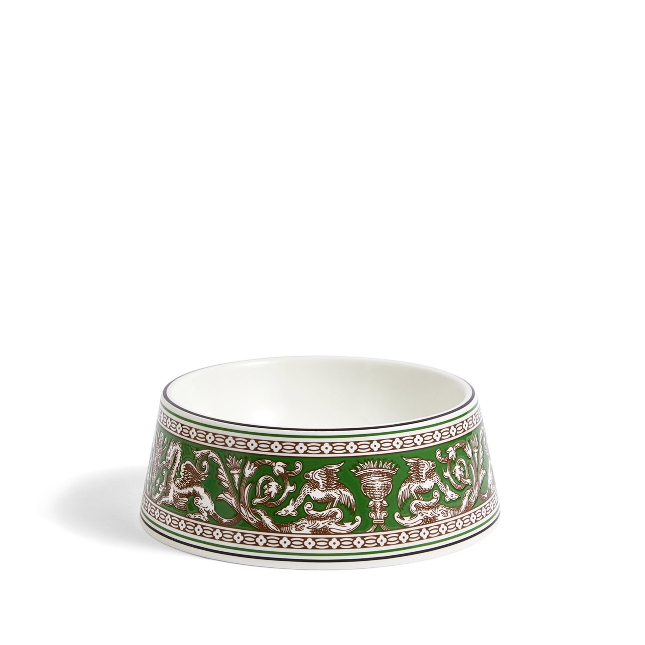 Bowl Mascotas Florentine Verde de porcelana fina con diseño de criaturas míticas.