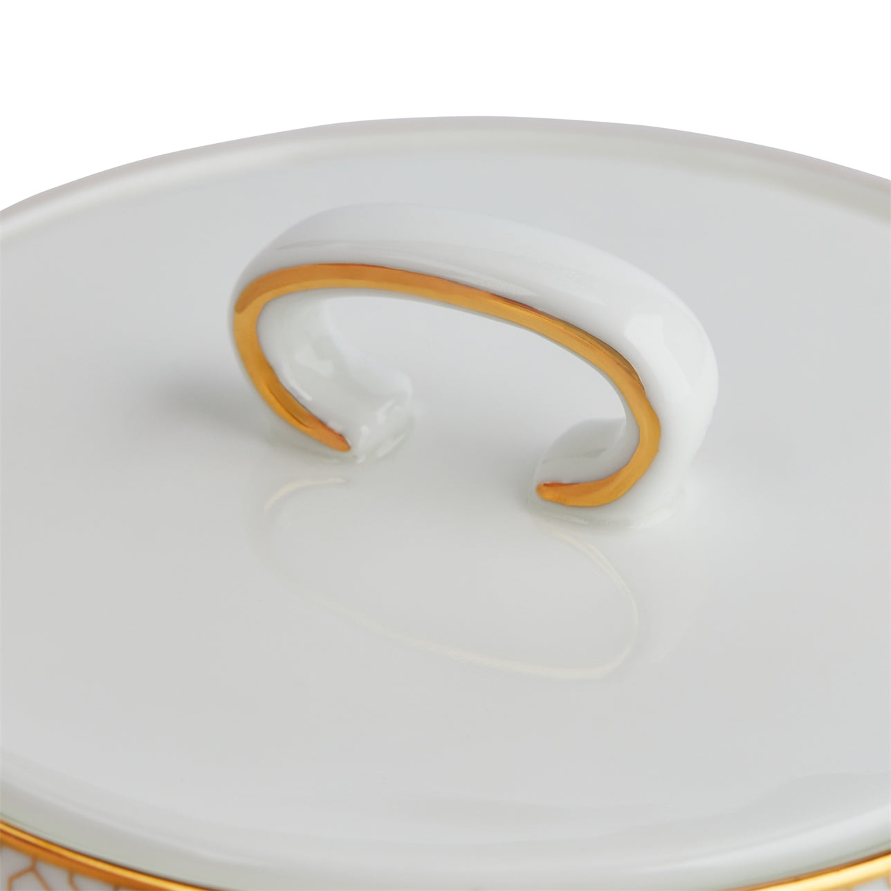 Set de cremera y azucarera Gio Gold White con detalles dorados.
