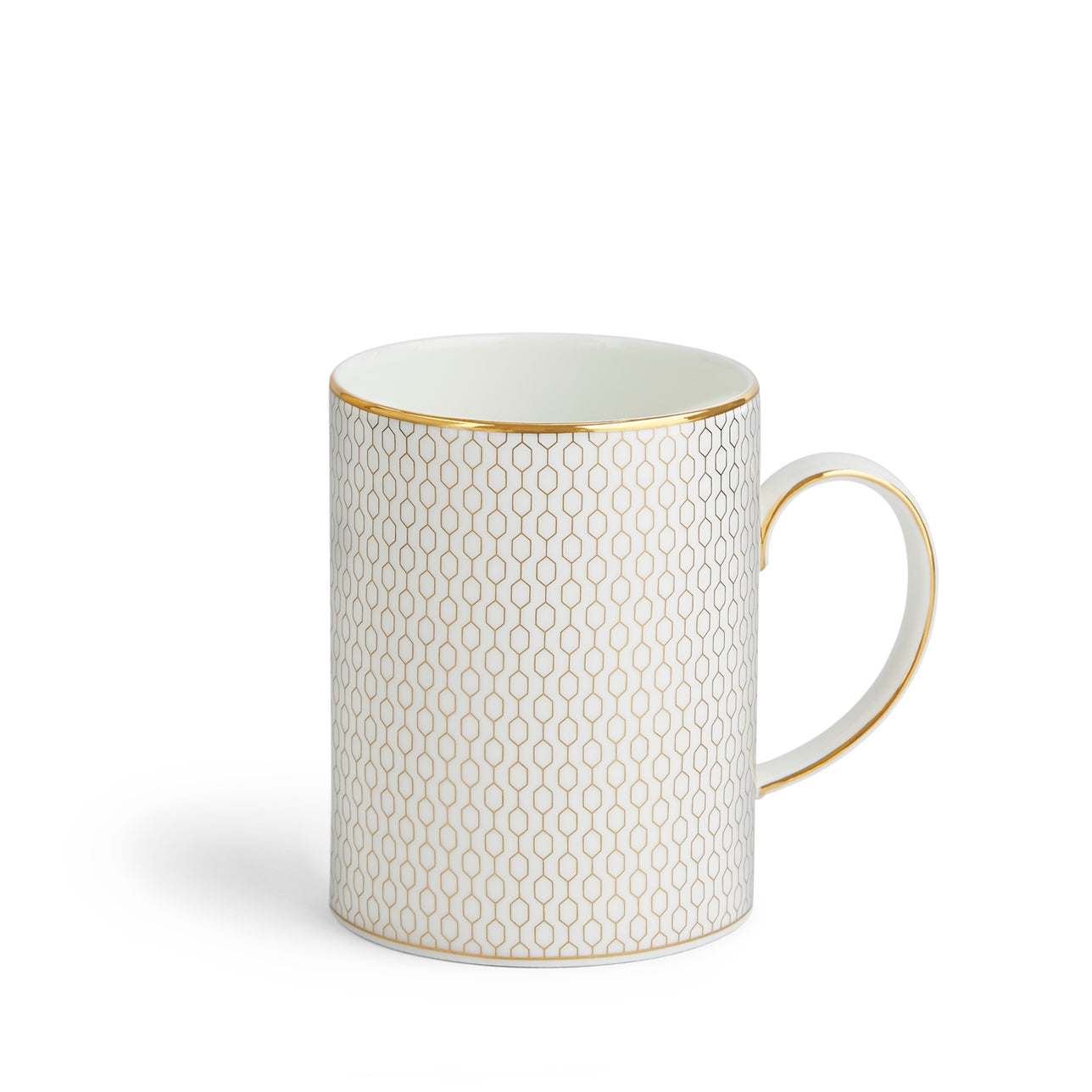 Mug Gio Gold dorado sobre blanco, perfecto para tu café.