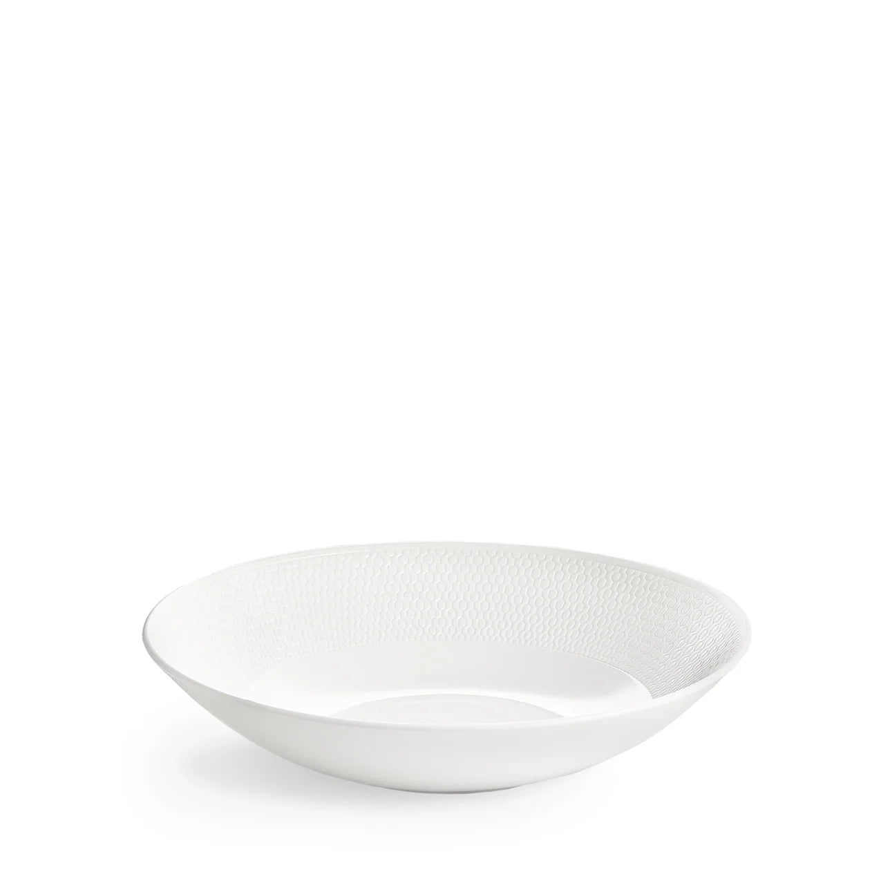 Bowl Pasta Gio de porcelana china con patrón geométrico.