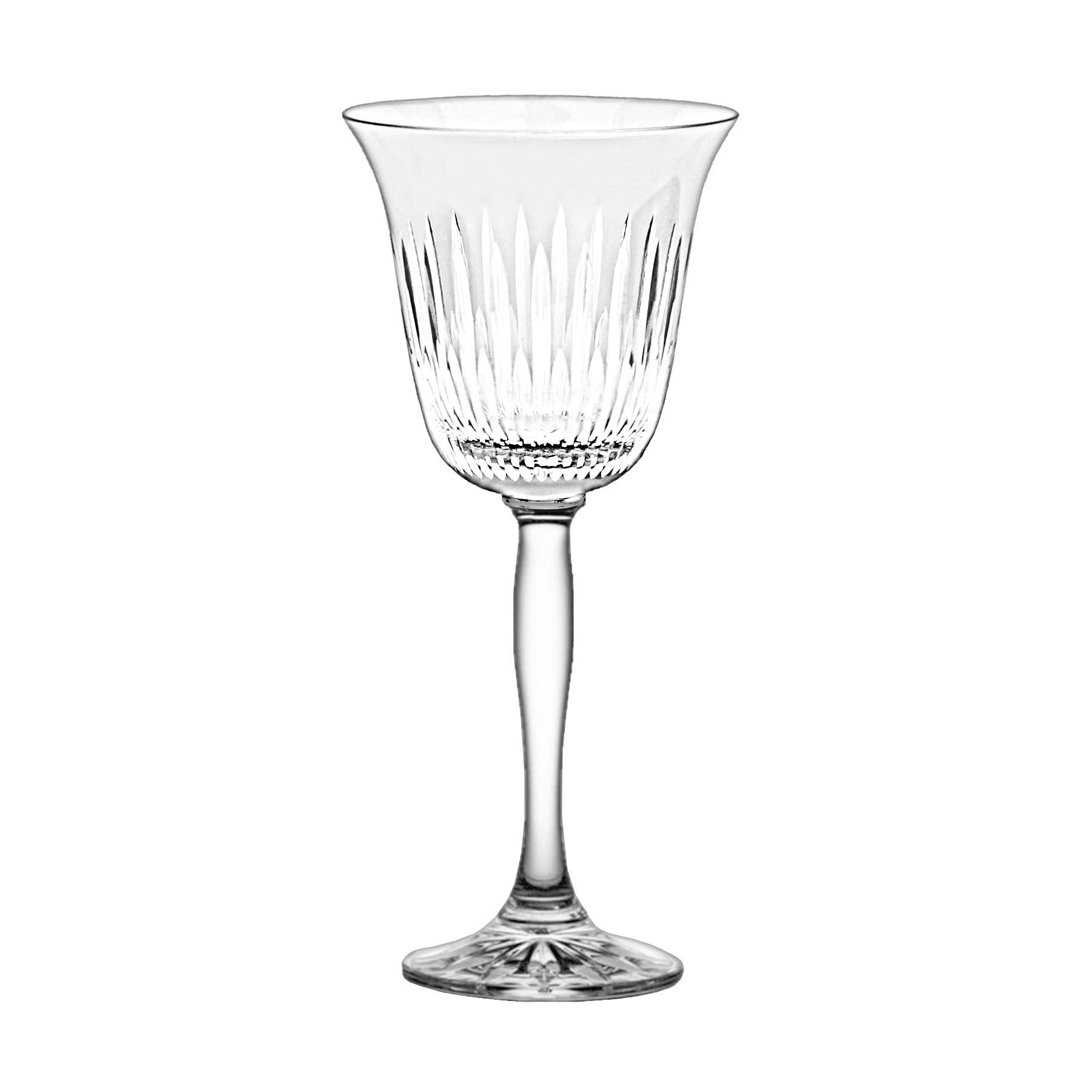 Copas de agua incoloras en cristal facetado