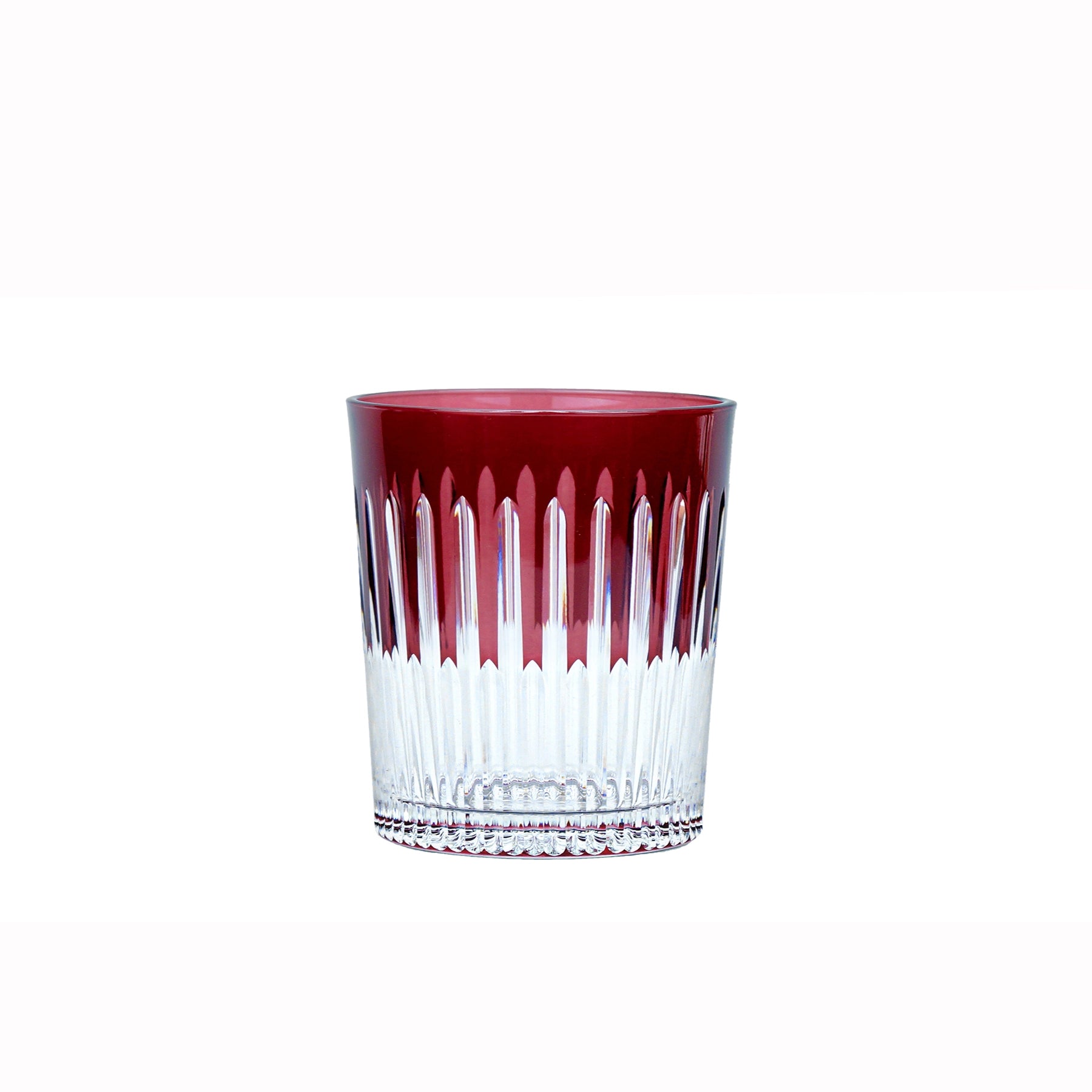 Set 6 vasos de whisky Frambuesa Colors: diseño moderno en cristal europeo con un diseño contemporáneo que hace que cada pieza sea moderna y destacada.