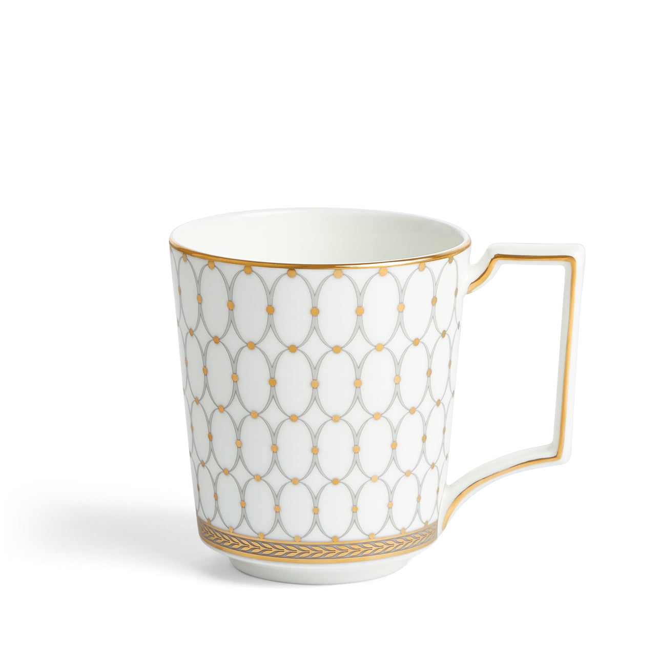 Mug Dorado Renaissance Grey de porcelana fina con diseño renacentista.
