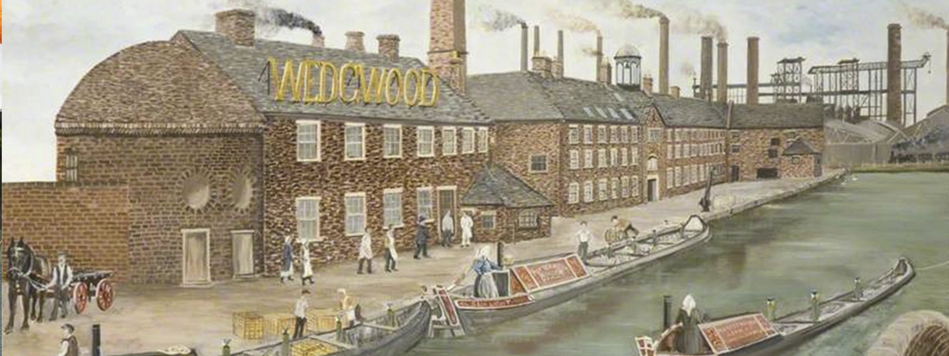 Ilustración de la primera fabrica de Wedgwood.