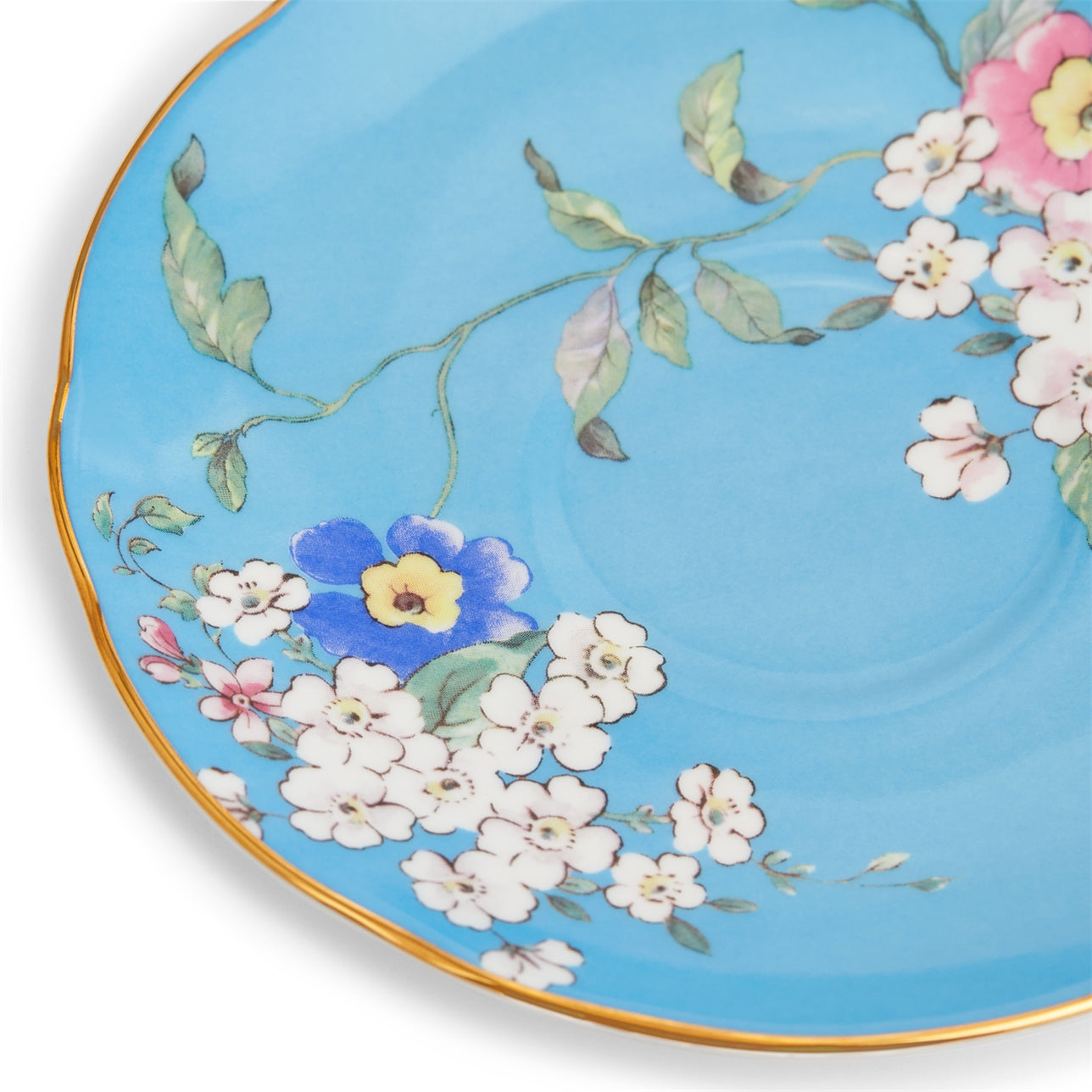 Platillo azul turquesa con estampado floral Apple Blossom