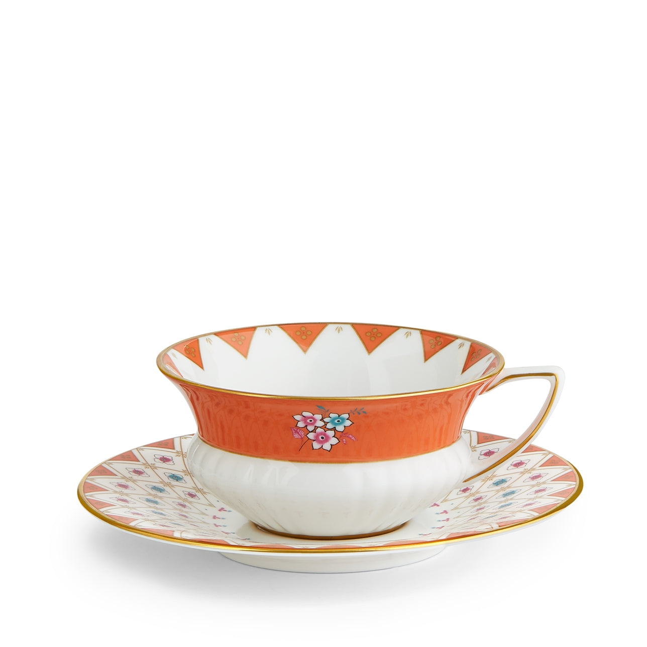 Set de té Wedgwood Peony Diamond con detalles dorados