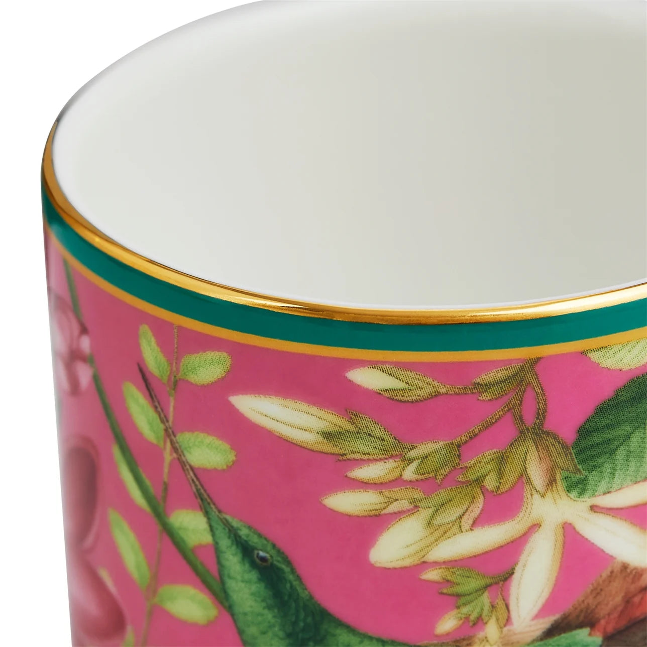 Detalle floral y dorado del Mug Pink Lotus
