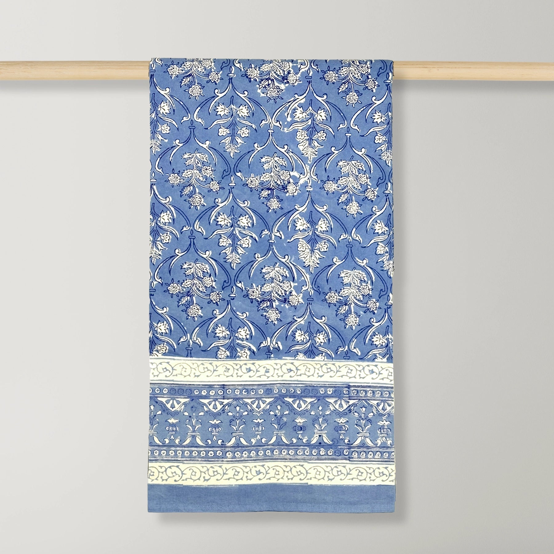 Mantel Calcuta hecho a mano con block printing