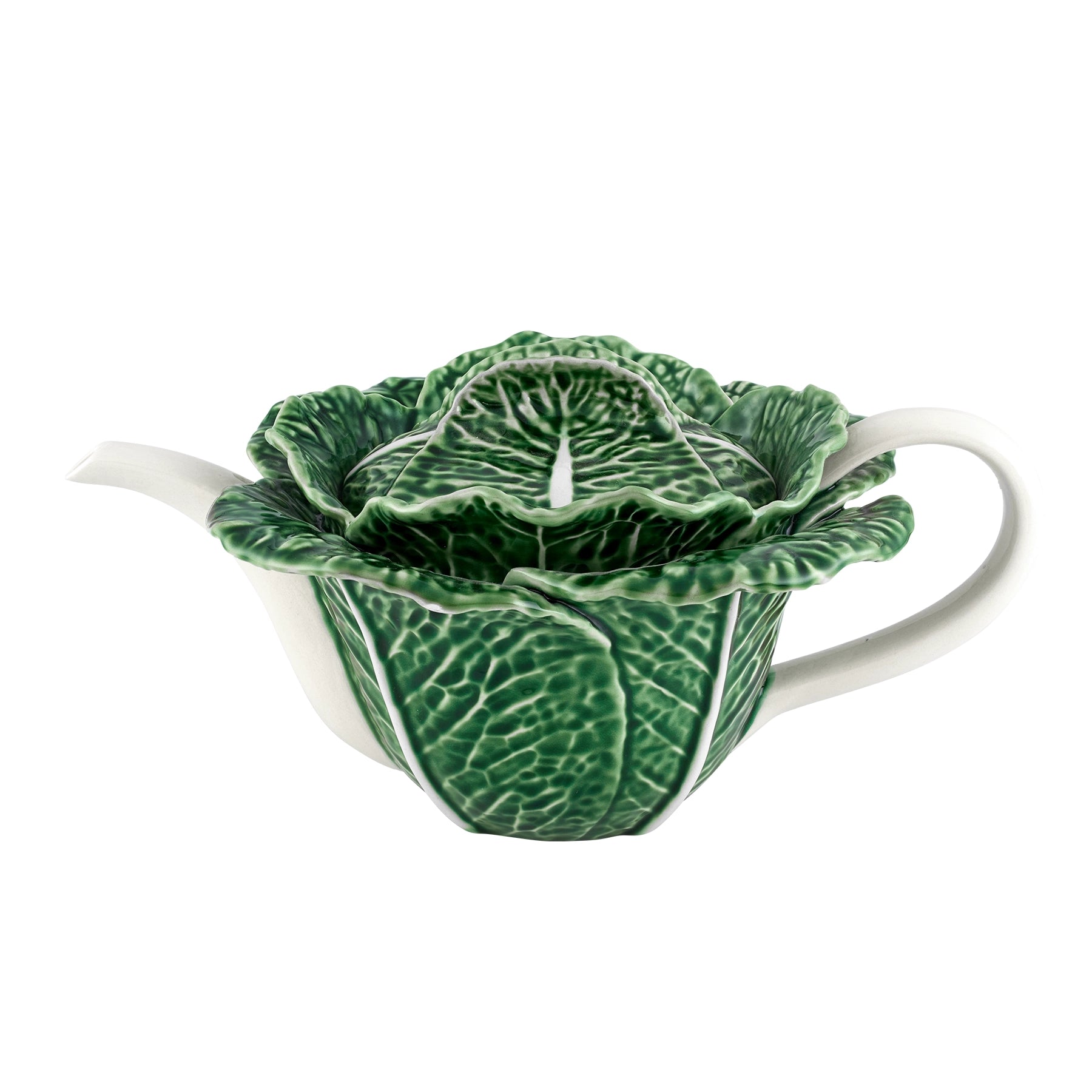 Tetera Cabbage de cerámica portuguesa Bordallo Pinheiro