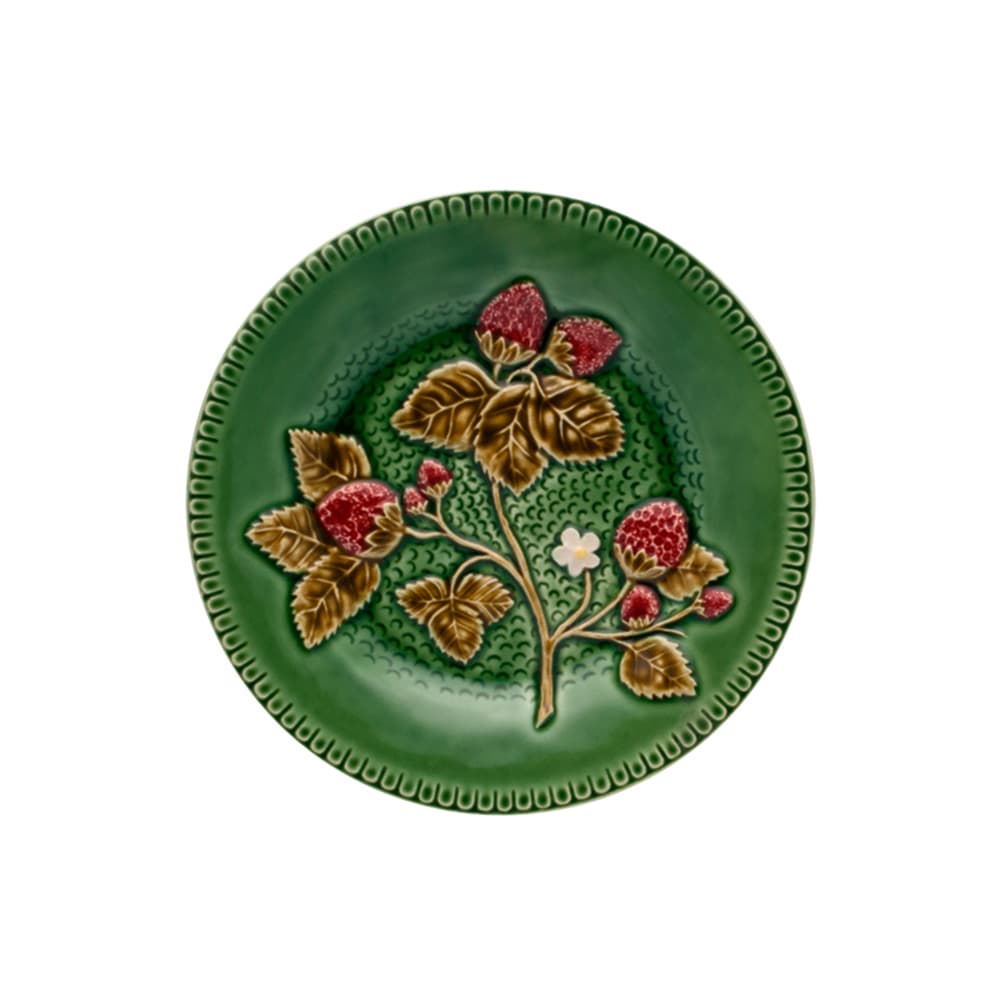 Plato de Postre Morango Bordallo Pinheiro Cerámica artesanal