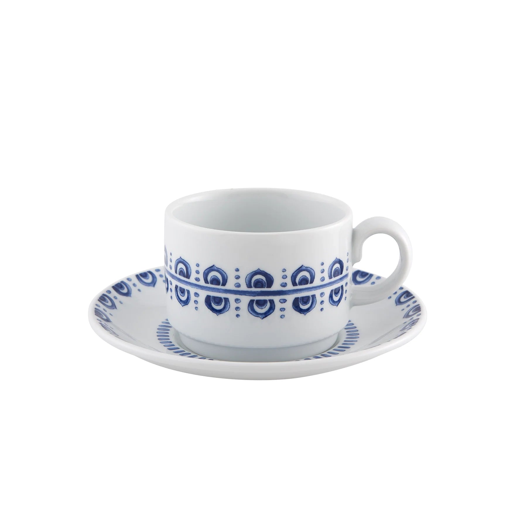 Taza y Plato de Té Azure Lux – Estética mediterránea refinada