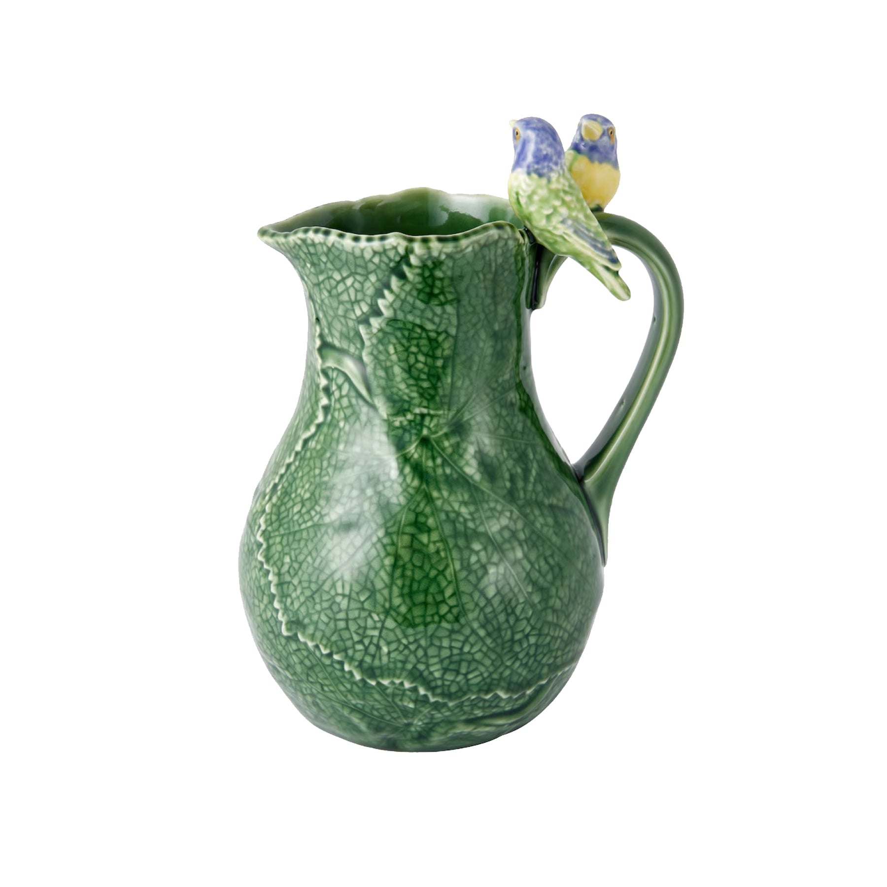 Jarra con Pájaros Cineraria de Bordallo Pinheiro vista frontal