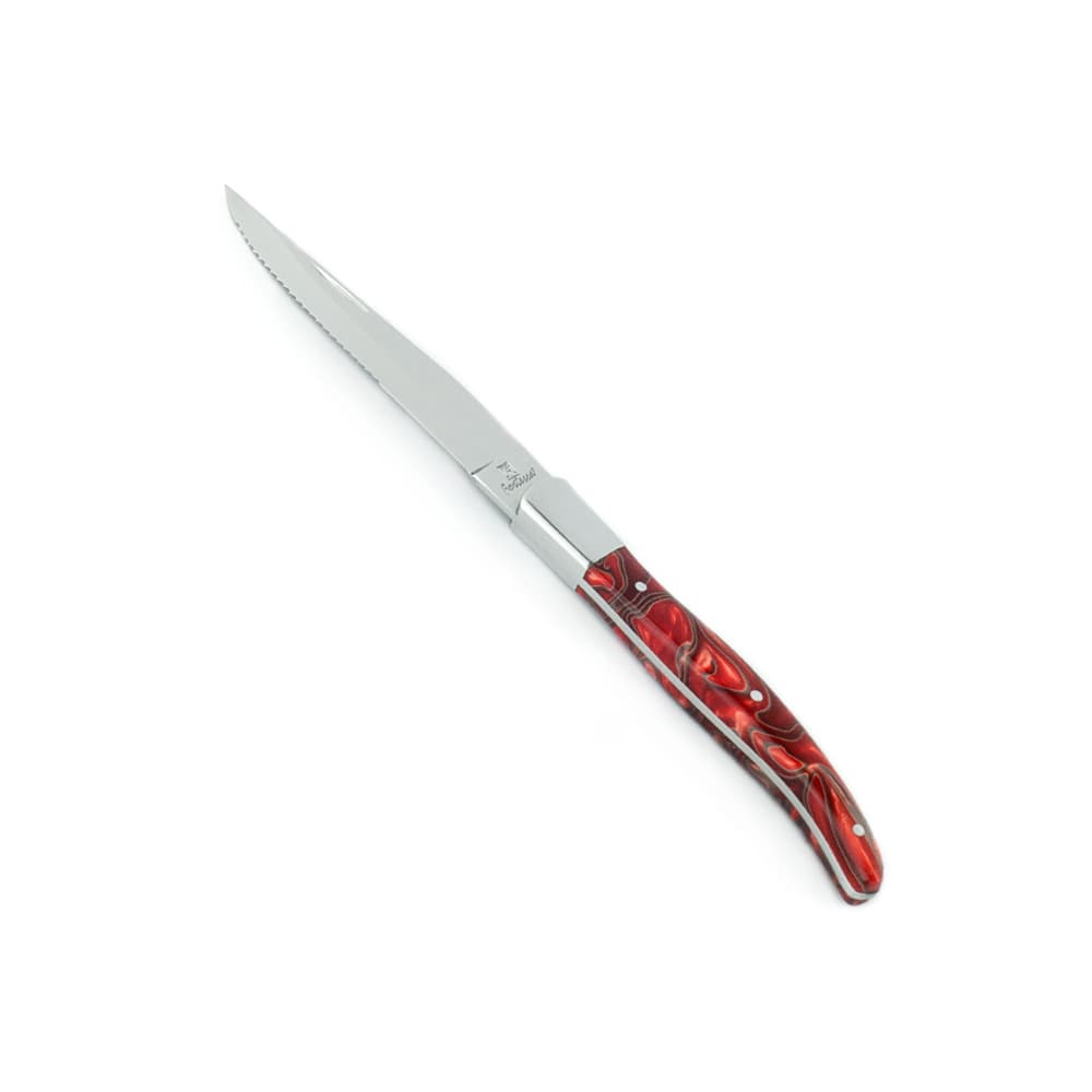 Cuchillo Steak Red de acero inoxidable 18/10 con diseño elegante