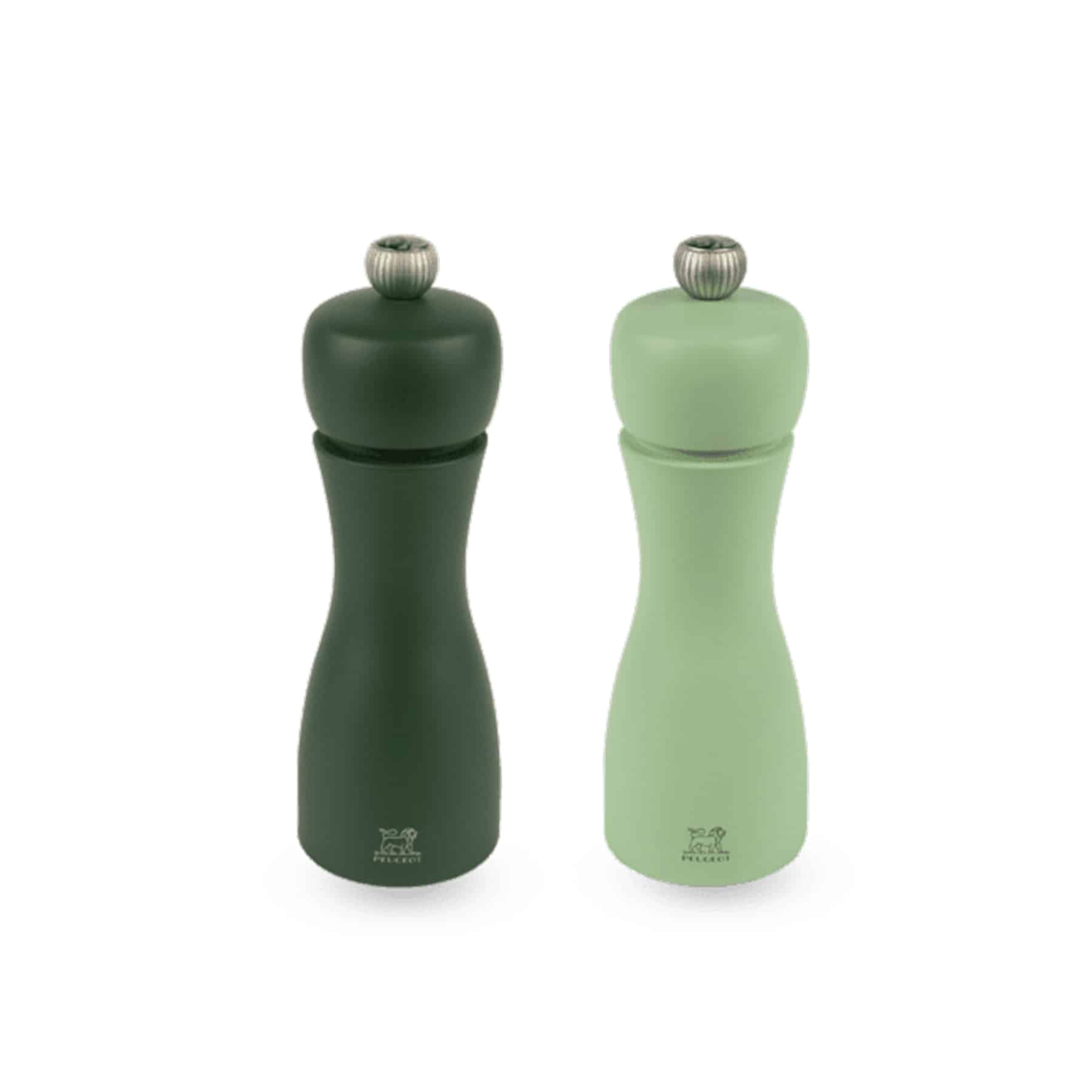 Set Peugeot Tahiti Eau Verde 15 cm, salero y pimentero bicolor.