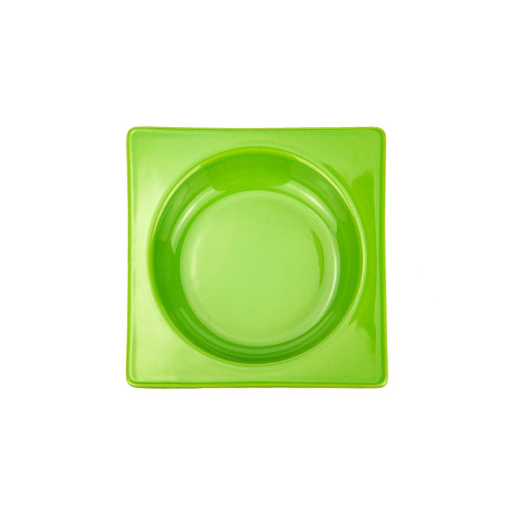 PLATO ENSALADA CUADRADO VERDE