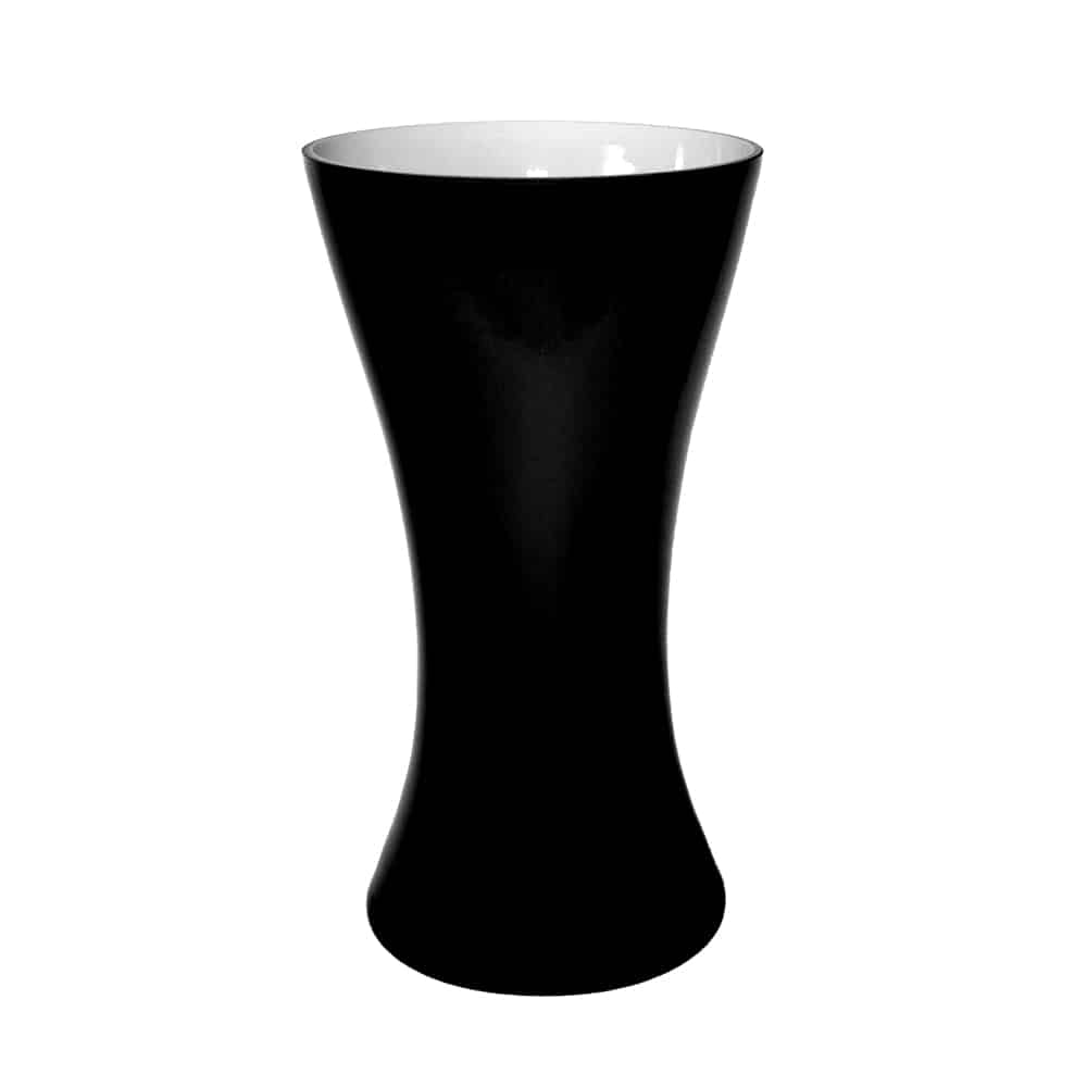 Florero Fiona negro de cristal Paul Nagel elegante y moderno.