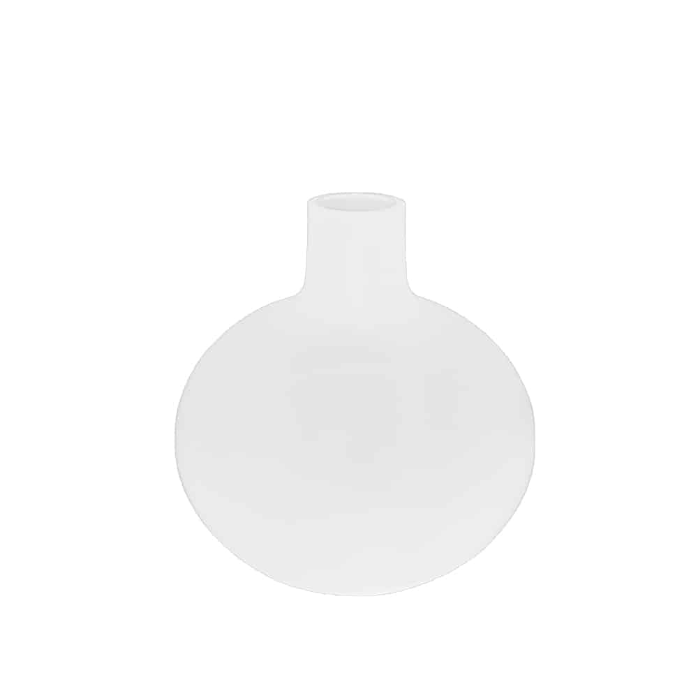 Florero de cristal blanco Paul Nagel modelo Lilly.