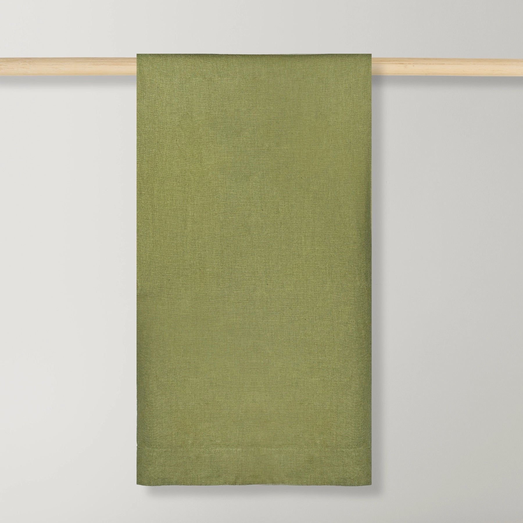 Primer plano de la textura del lino en tono verde oliva
