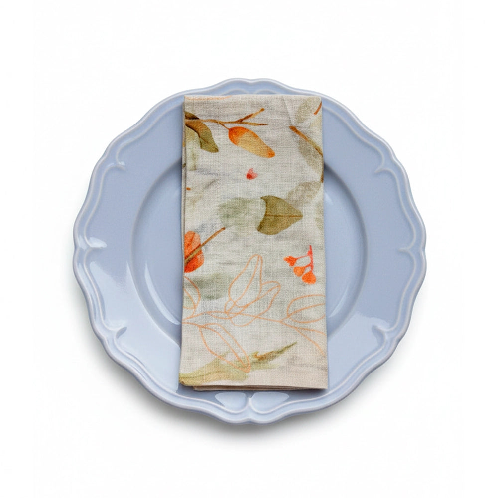 Servilleta natural leaves de mesa con un toque de frescura orgánica y elegancia serena.