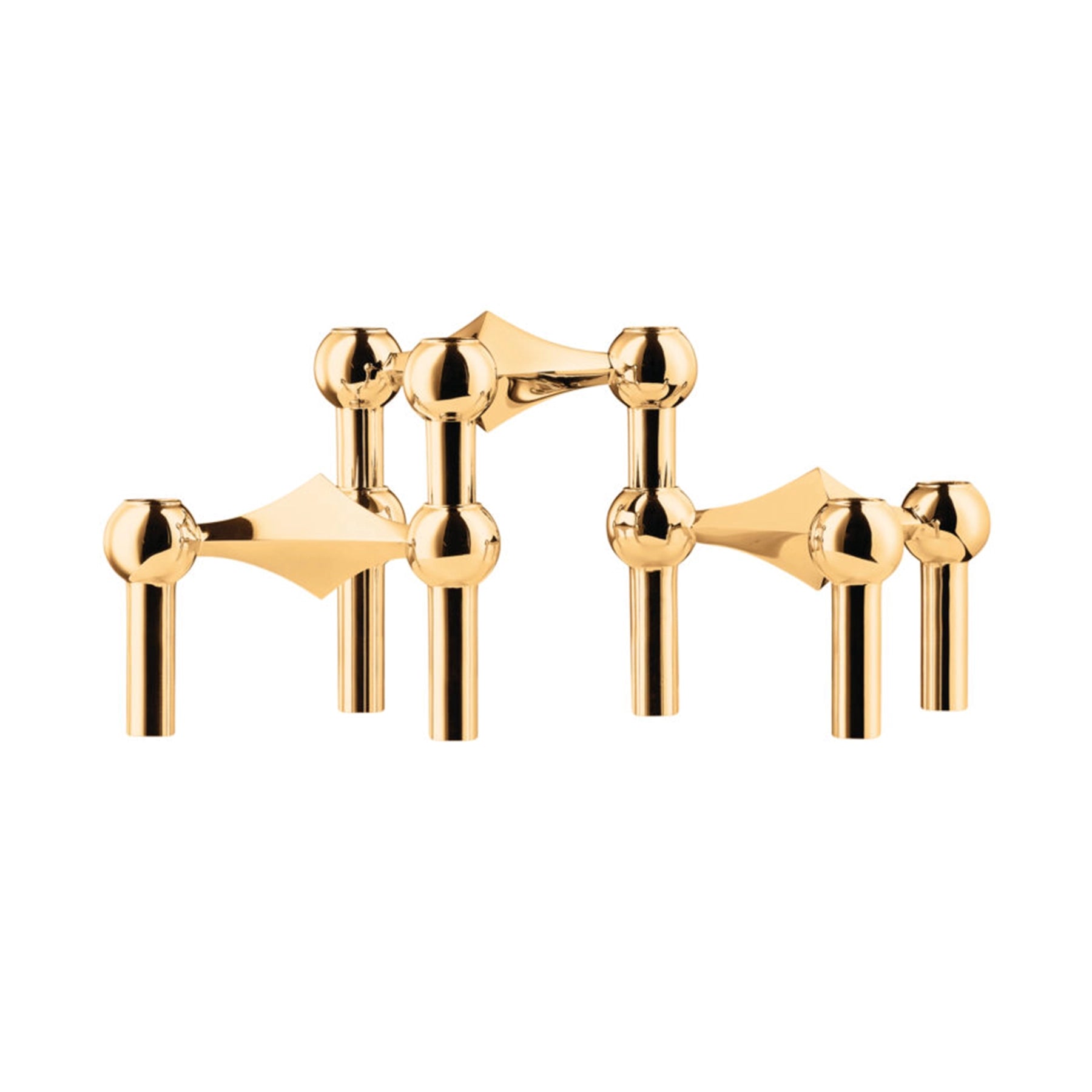 SET DE 3 CANDELABROS DORADOS