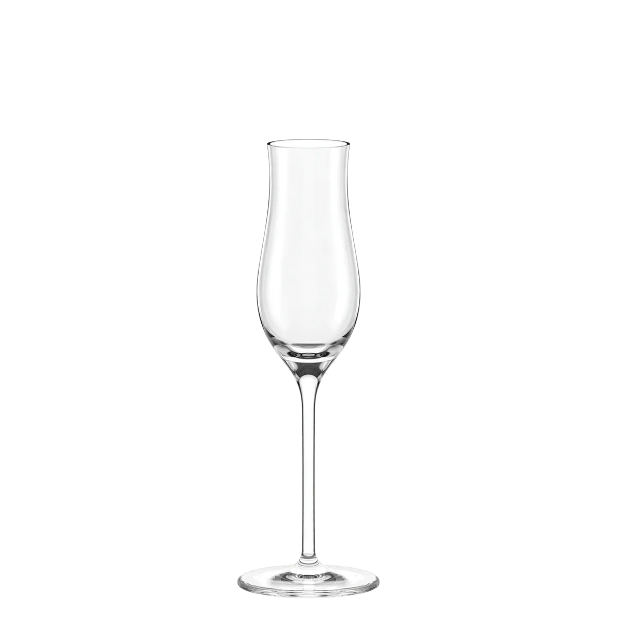 Copa Grappa Grandezza de Stolzle Lausitz sobre una superficie elegante, mostrando su brillo.