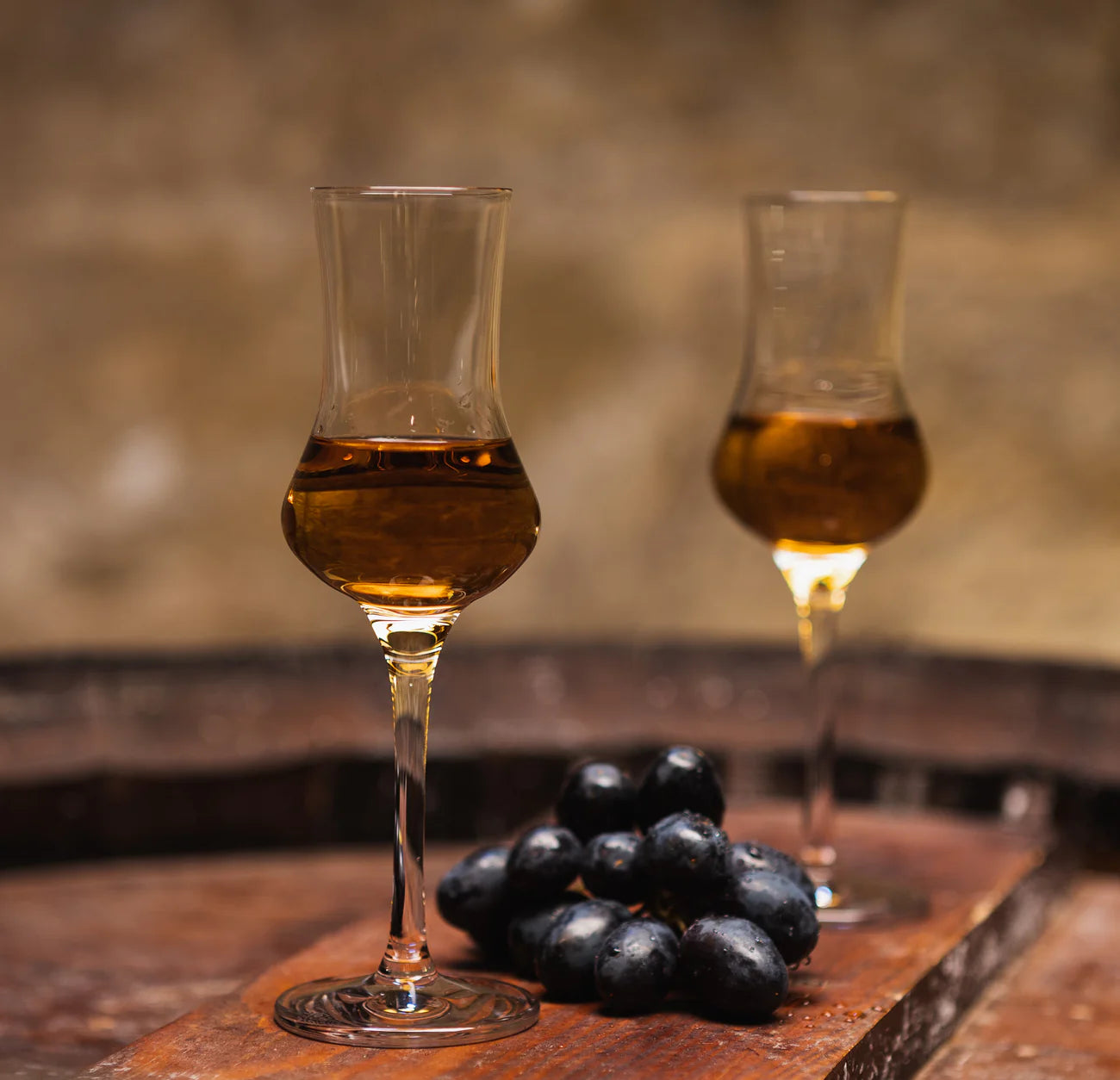 Detalle de la Copa Grappa Destillat Basic Stölzle, cristal de alta calidad.