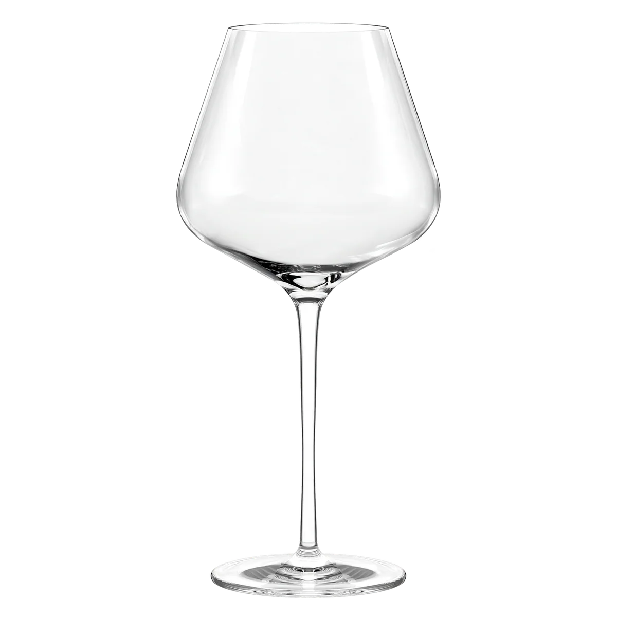 Copa de vino tinto Burgundy Quatrophil Stölzle Lausitz con vino en primer plano.