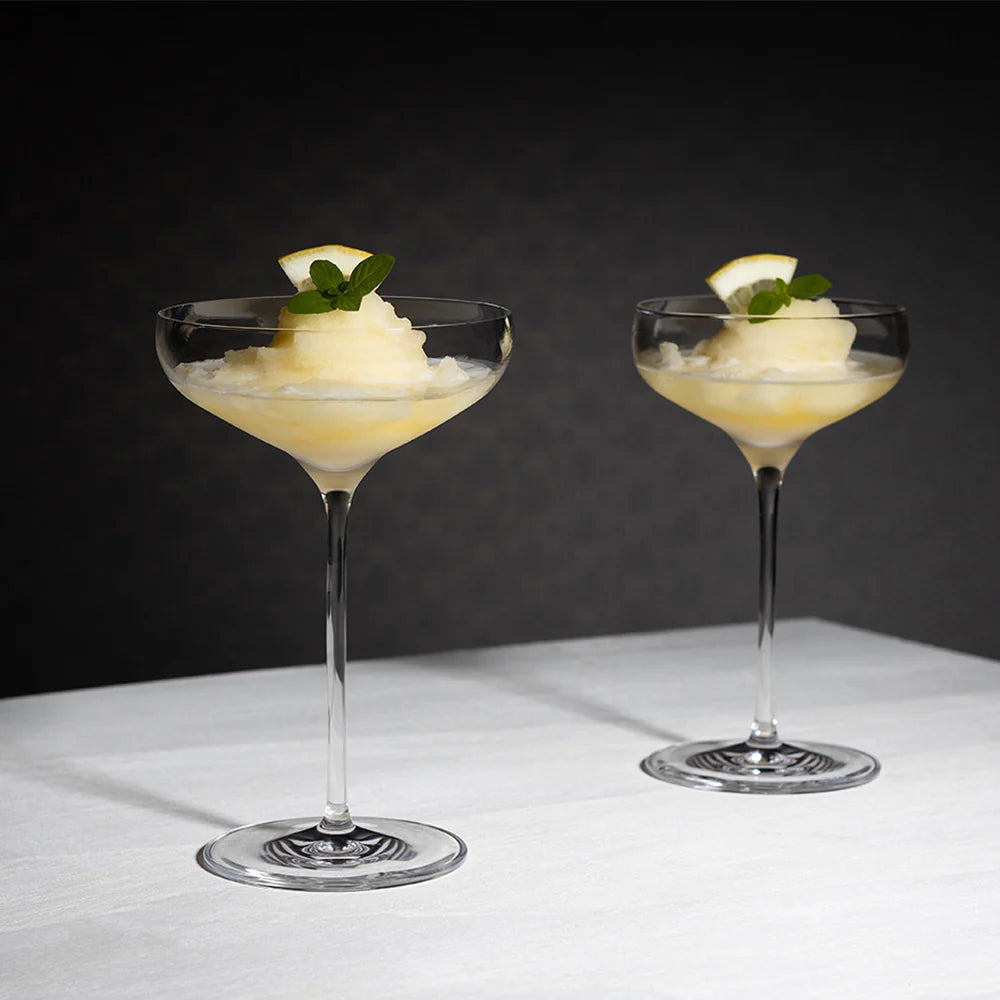 Copa Champagne Saucer Twist Stölzle Lausitz de cristal brillante.