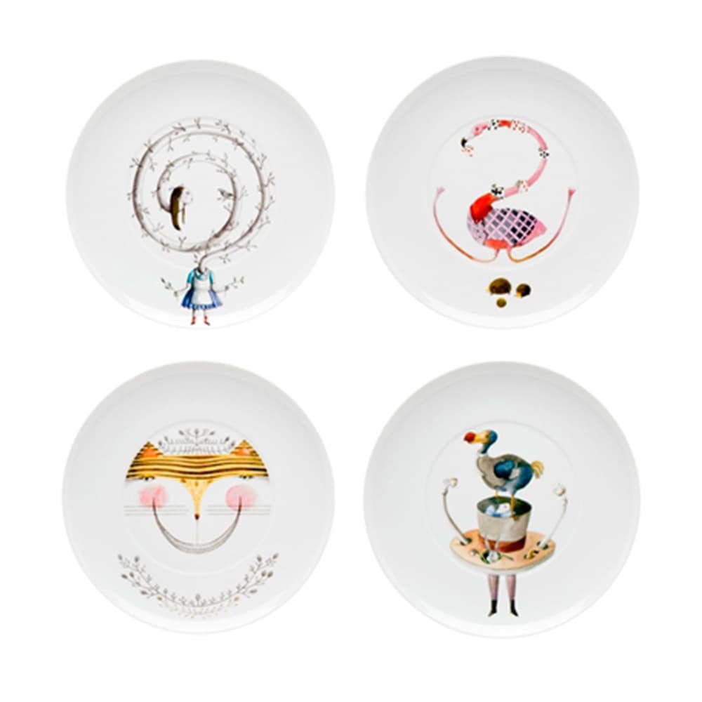 Conjunto de 4 Platos Postre Tea With Alice de Vista Alegre