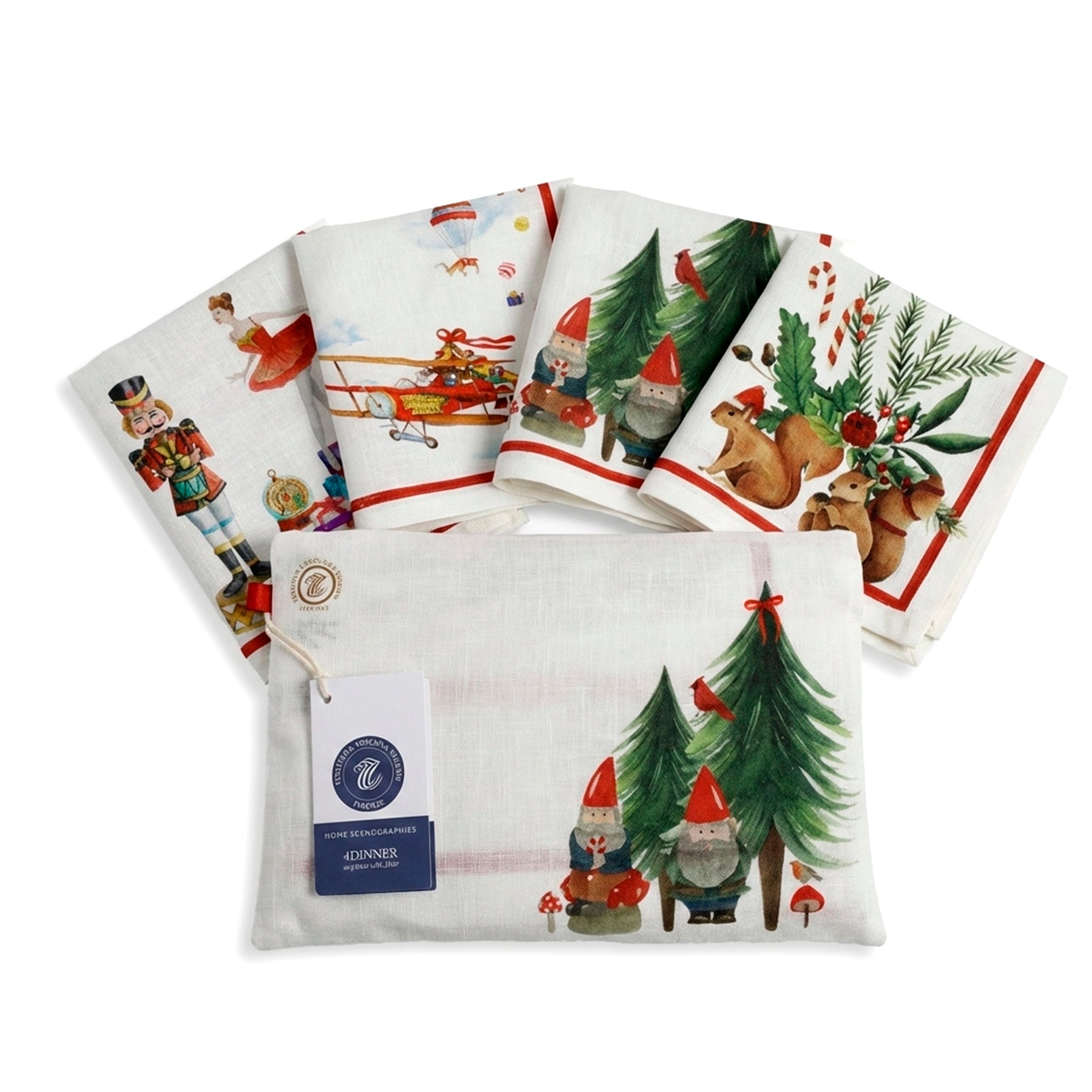 SET 4 SERVILLETAS CHRISTMAS CAROL