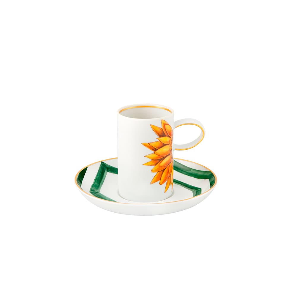 Plato y Taza de Café Amazonia con diseño inspirado en la naturaleza