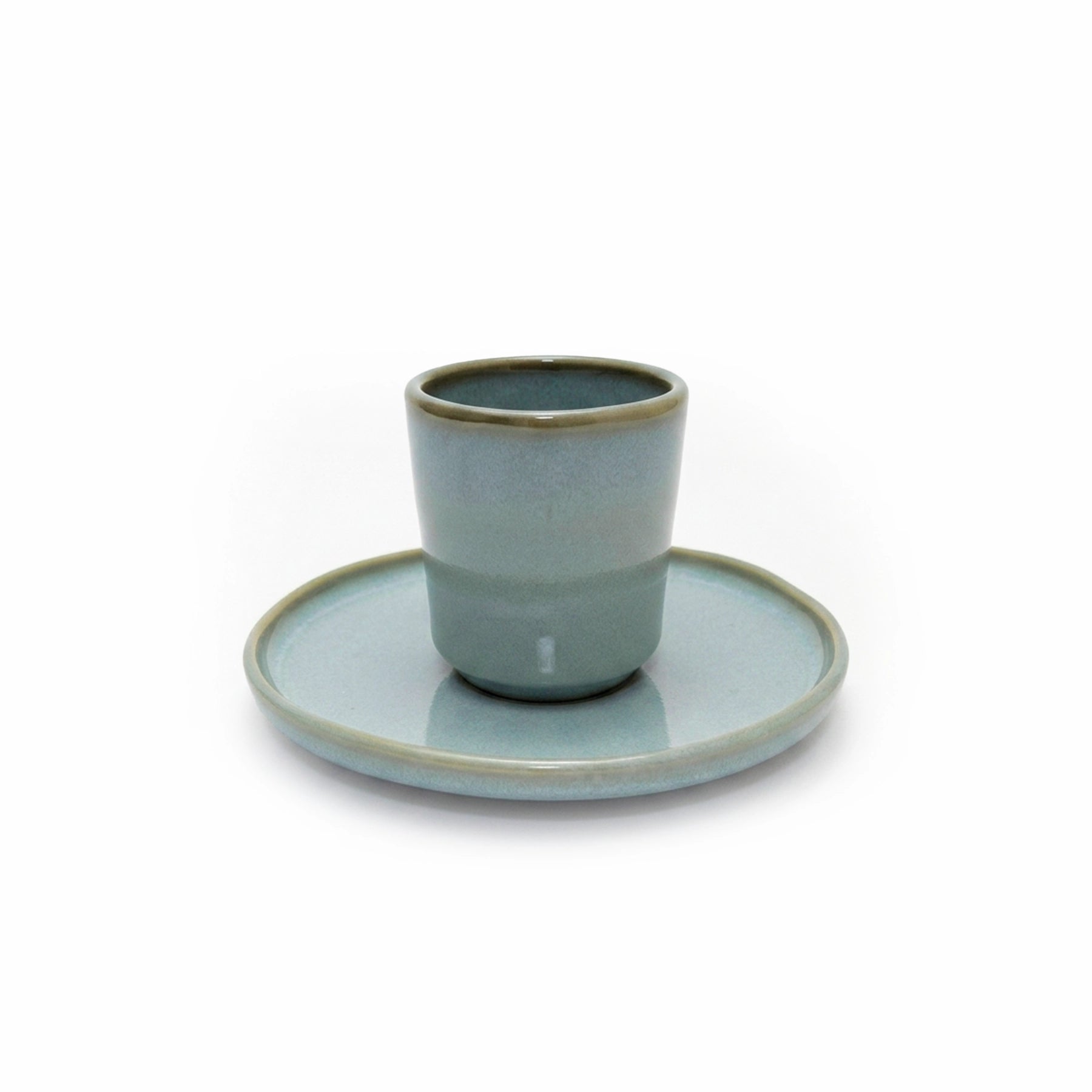 PLATO Y TAZA DE CAFÉ TERRA BLUE