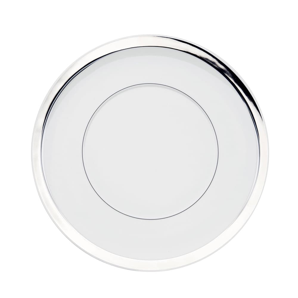 Plato marcador Domo Platinum en porcelana blanca y platino