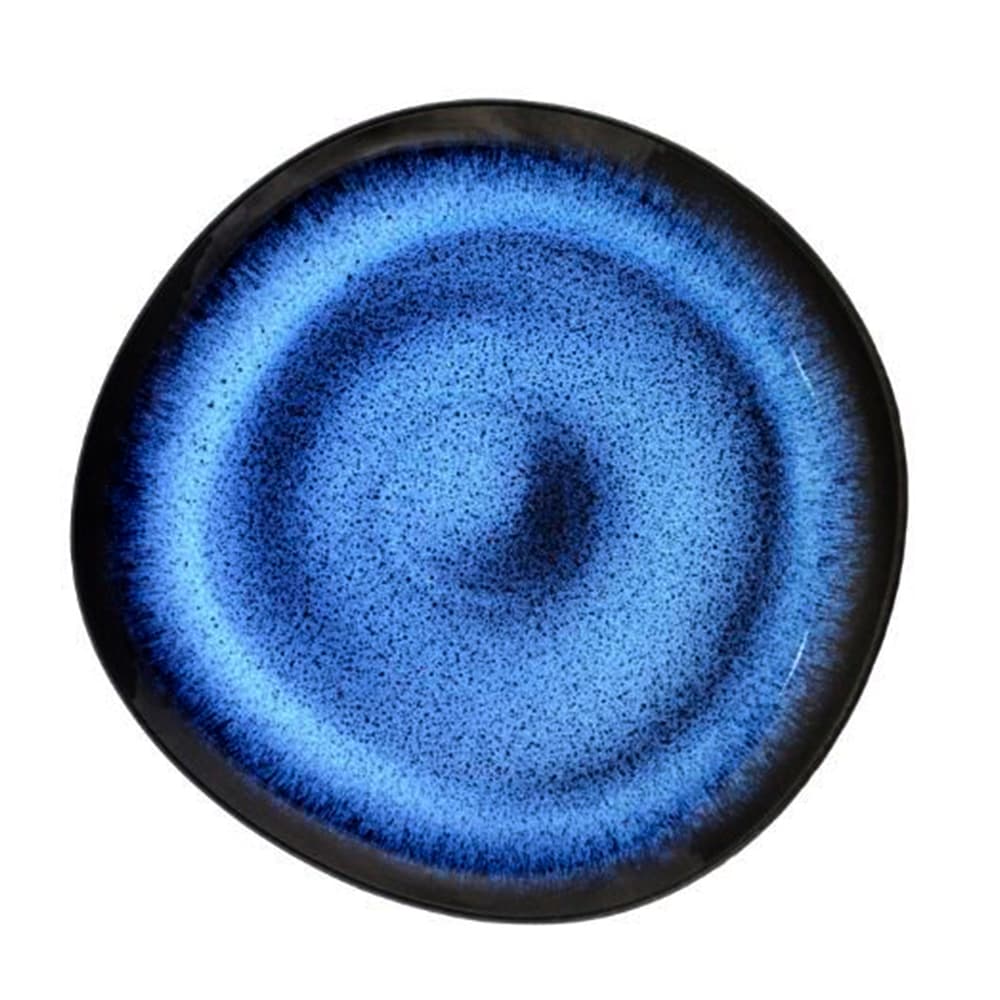 Plato Marcador Floral Scent en gres con diseño floral azul