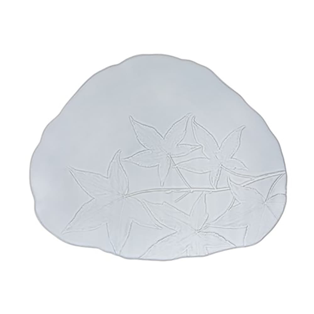 Bandeja Herbarium blanca con hojas en relieve – Casa Alegre