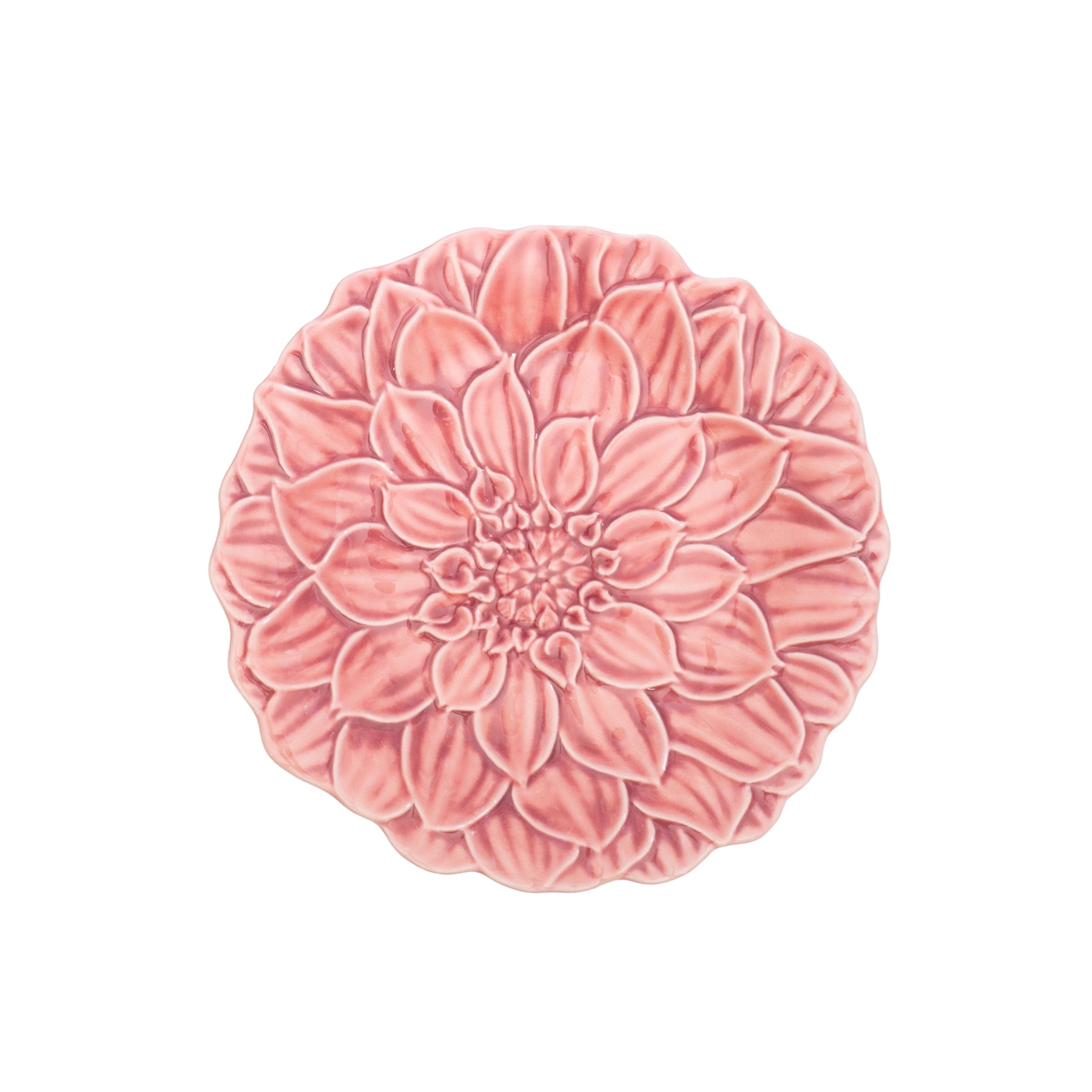 Plato de postre Dalia María Flor con diseño de flor abierta