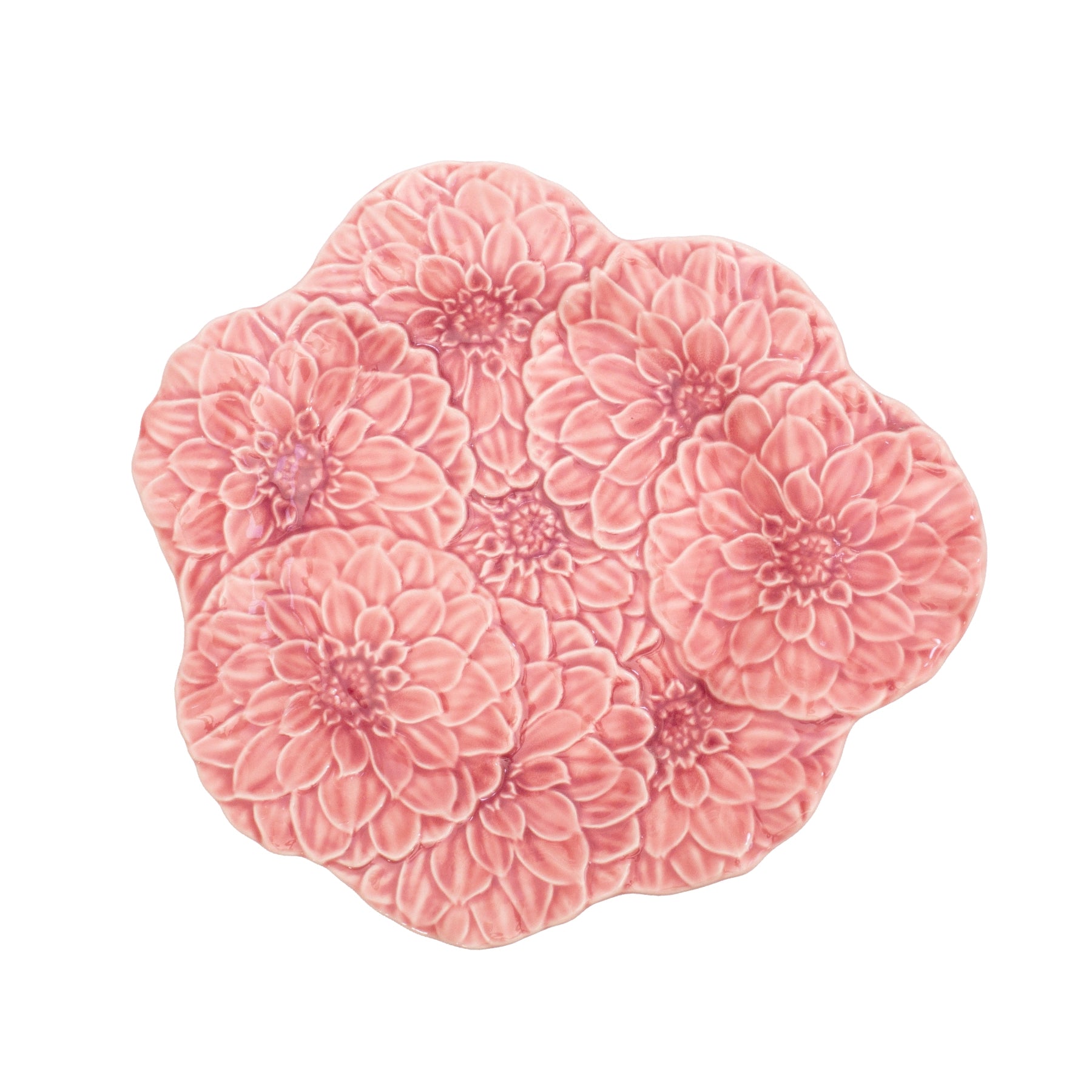 Plato Principal María Flor Bordallo Pinheiro, diseño floral pintado a mano