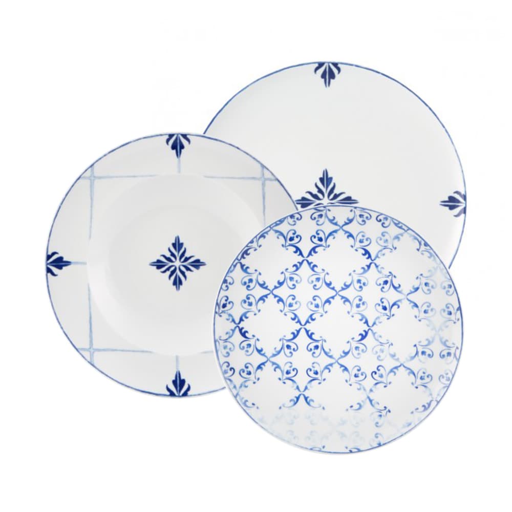 Puesto de 3 piezas Tiles con motivos azulejados