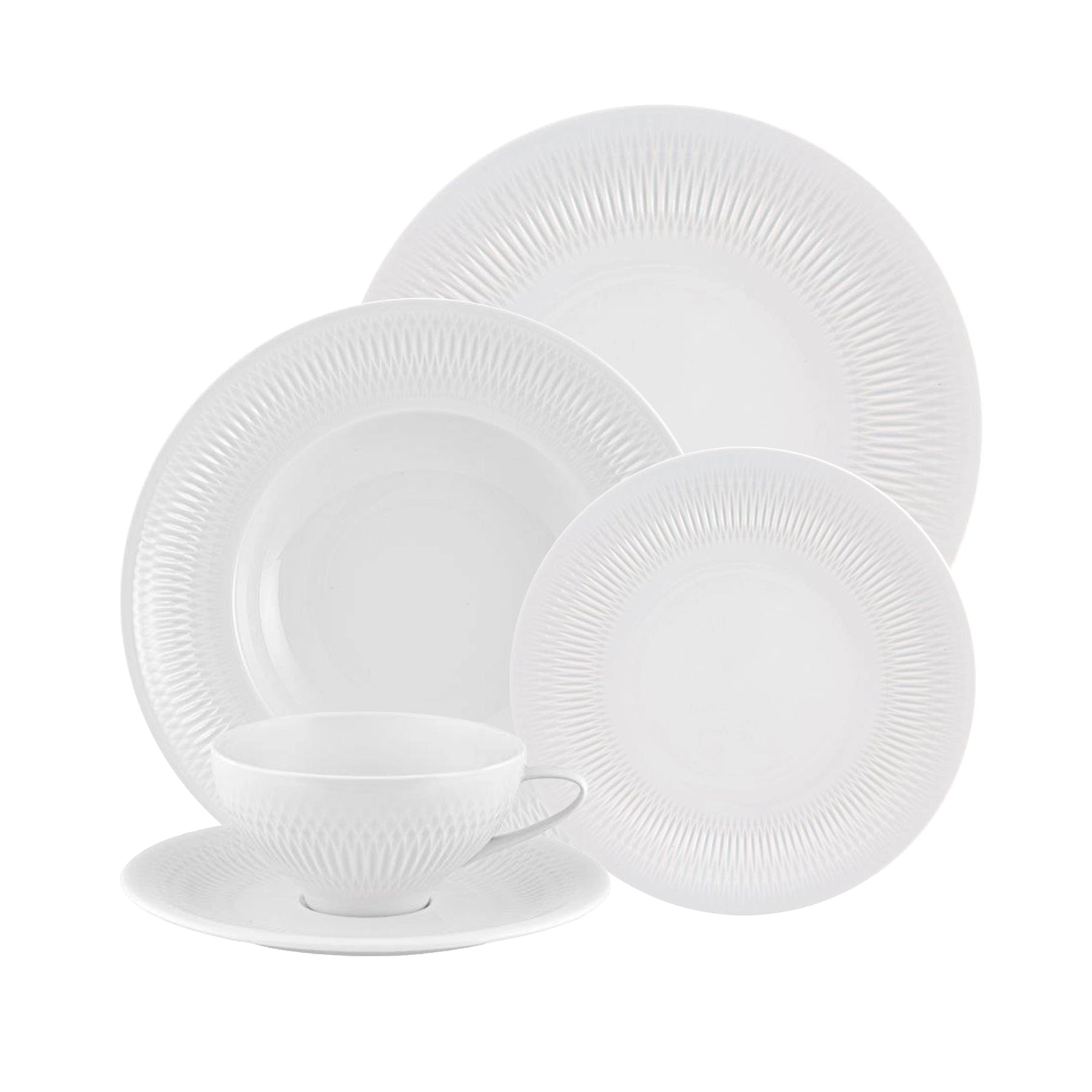 Vajilla Utopía con relieve inspirado en el origami japonés