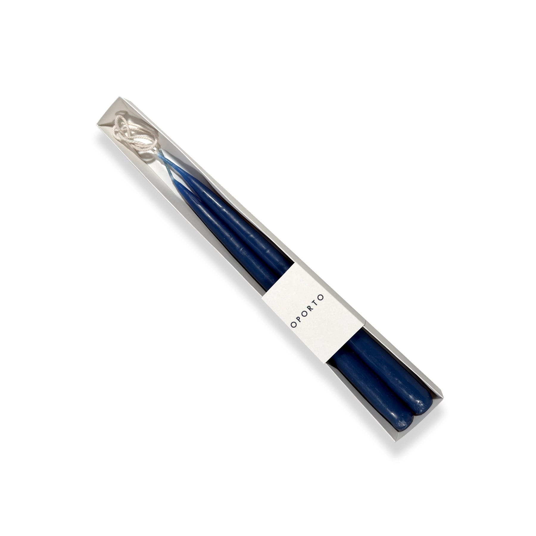 Par velas cónicas azules decorativas