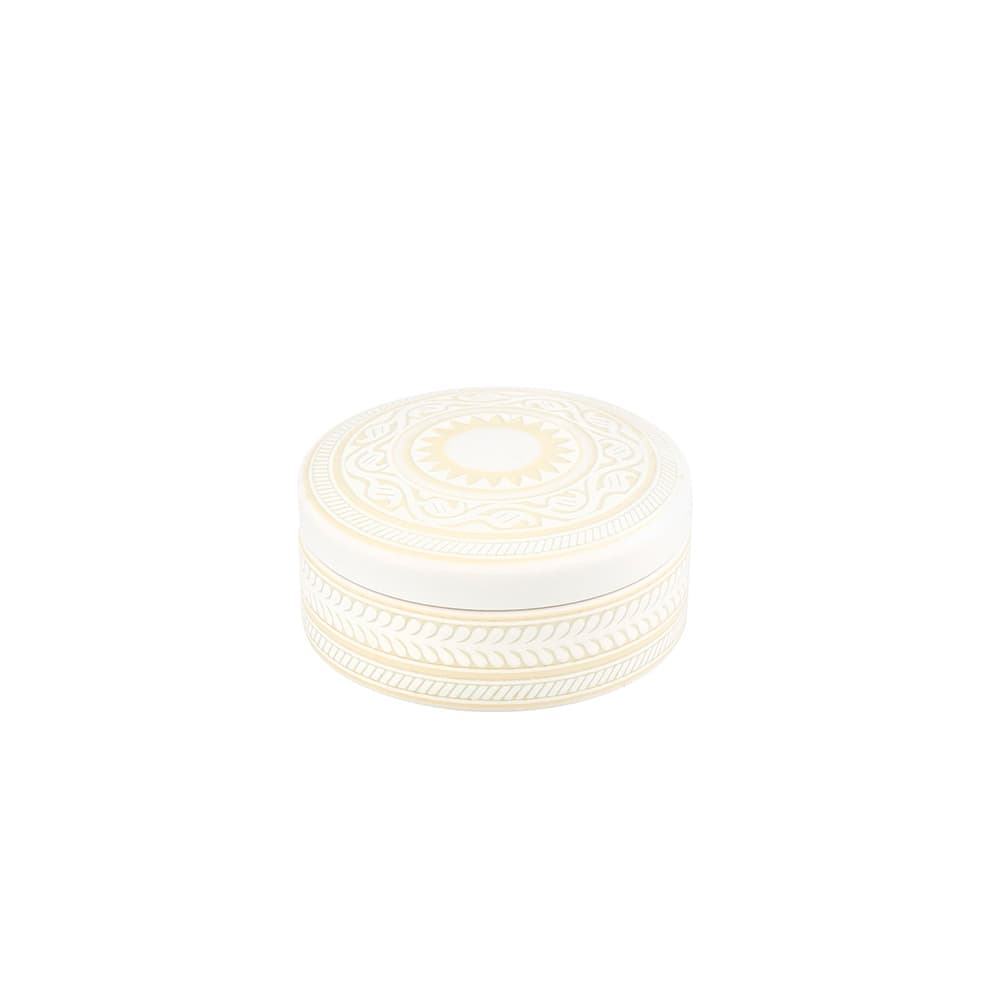 Caja pequeña Ivory en porcelana blanca con relieve Vista Alegre