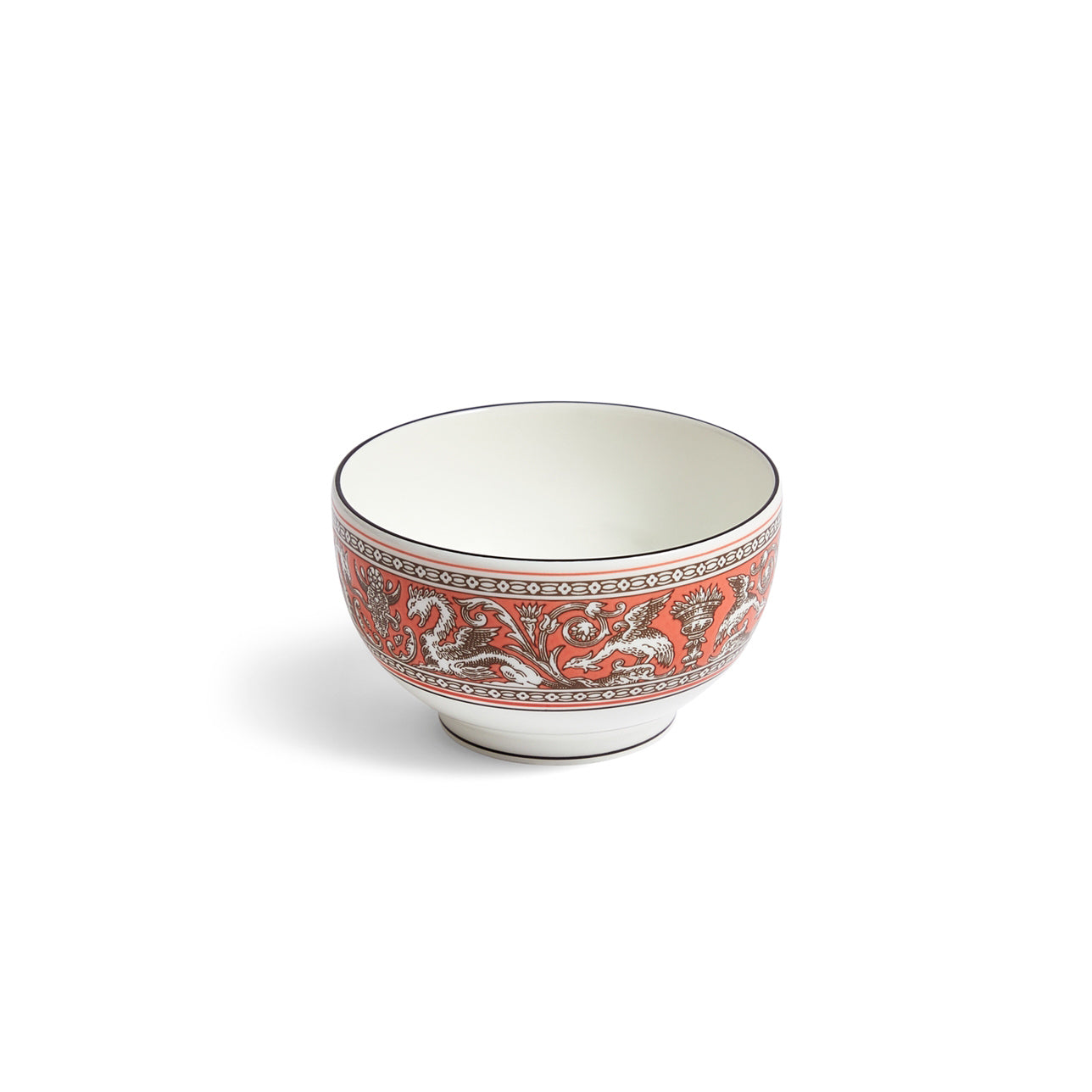 Bowl Arroz Florentine Salmón de porcelana china con diseño vibrante.