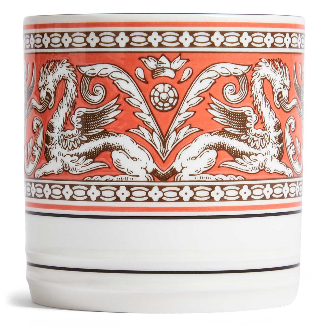 Mug Florentine Salmón de porcelana fina con patrón clásico.